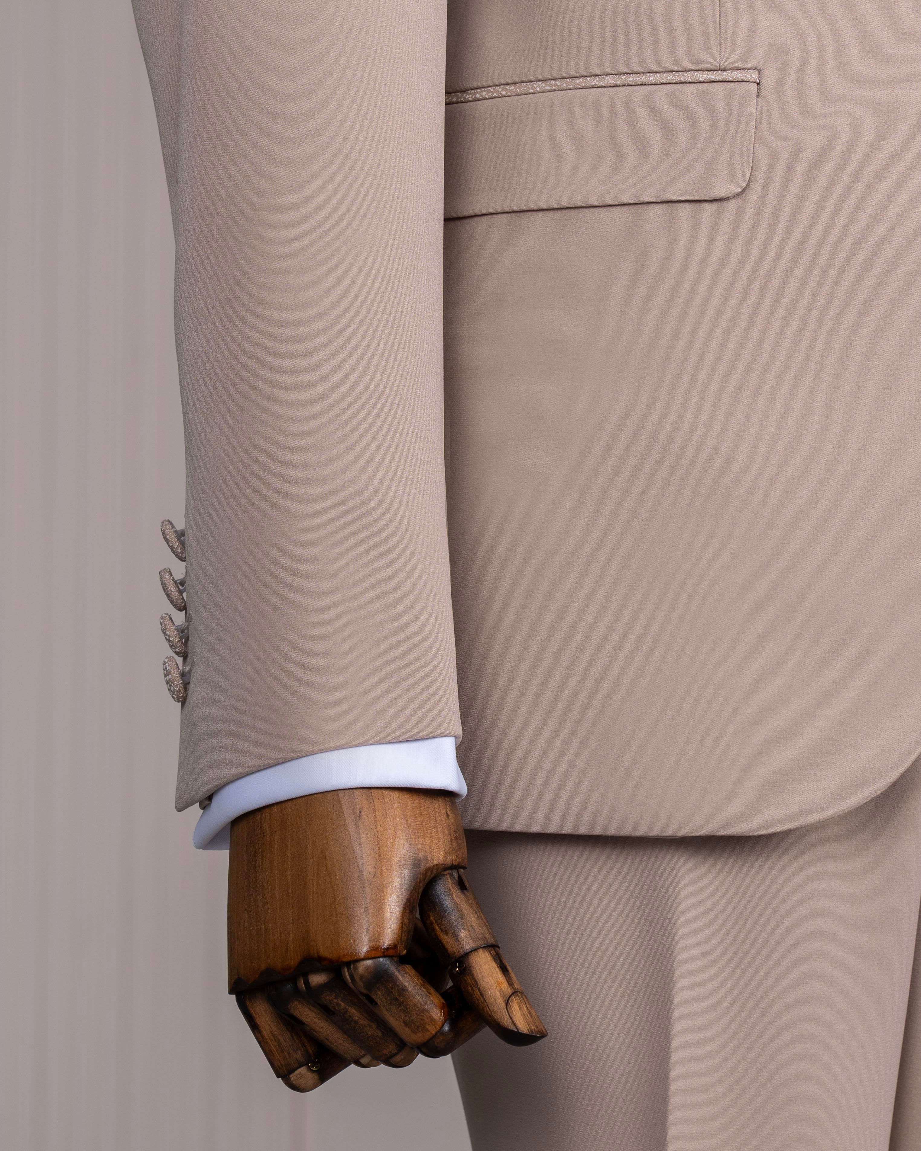 Beige Slim-Fit Tuxedo 3-Piece