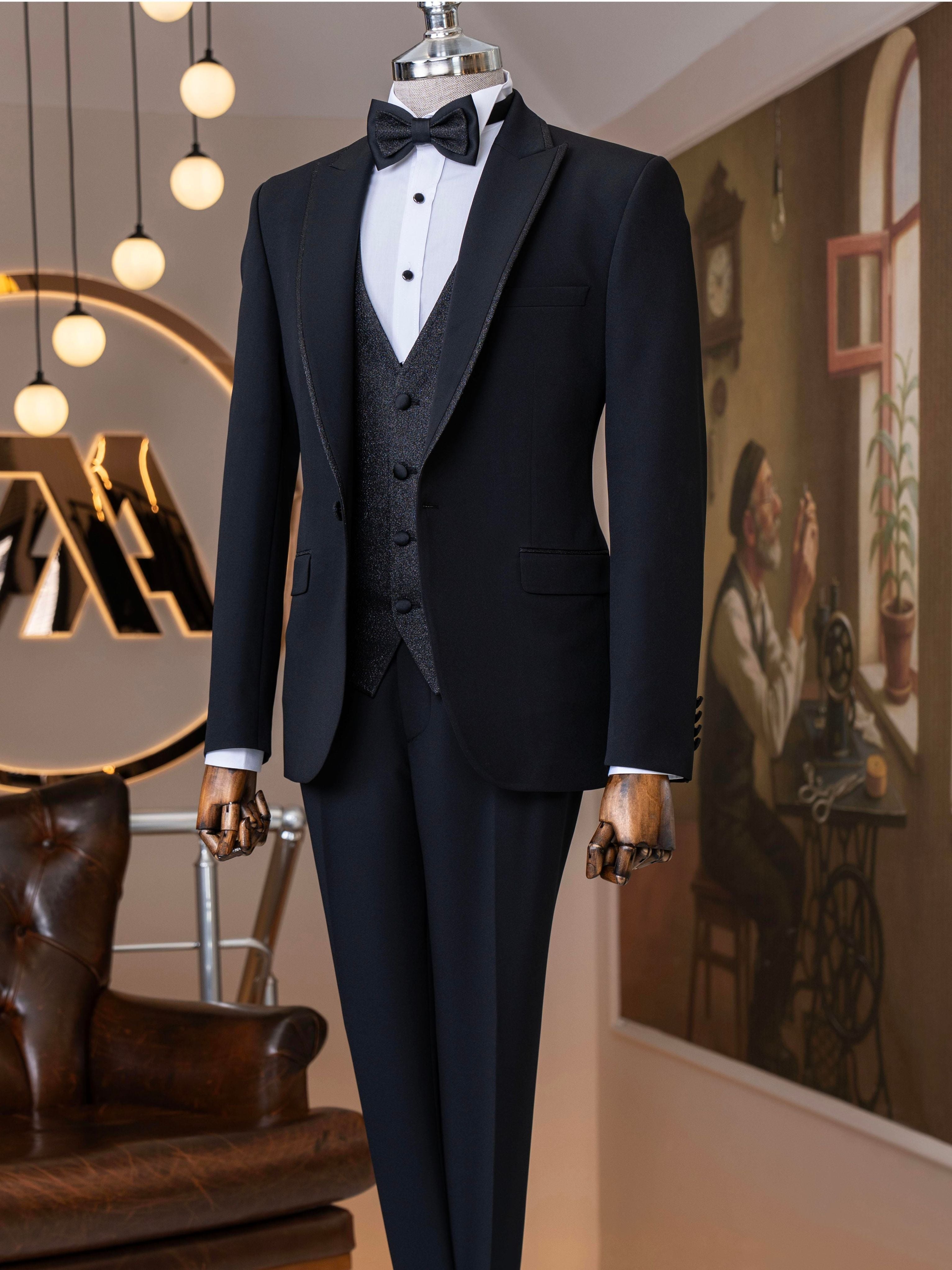 Black Slim-Fit Tuxedo 3-Piece