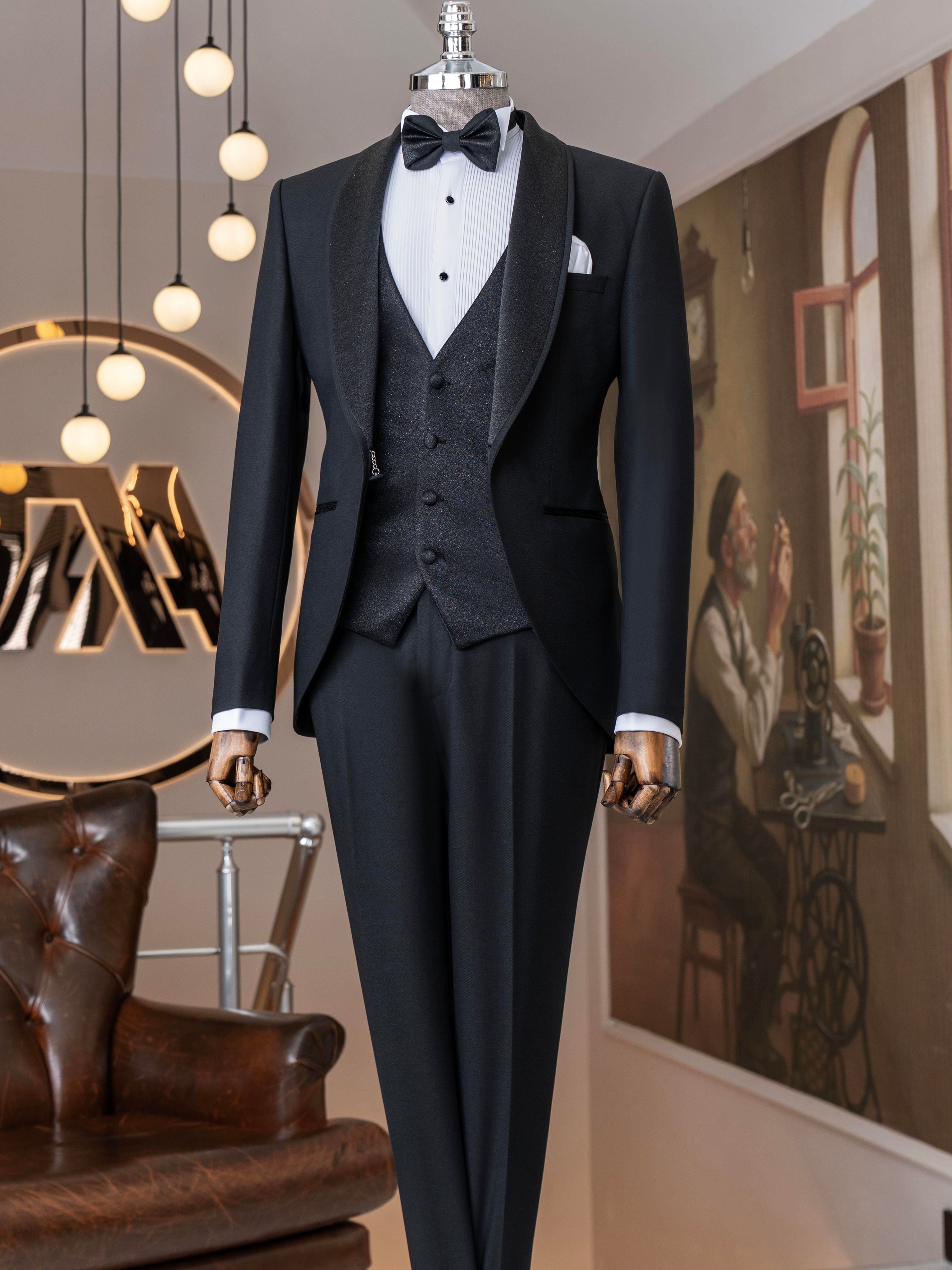 Black Slim-Fit Tuxedo 3-Piece