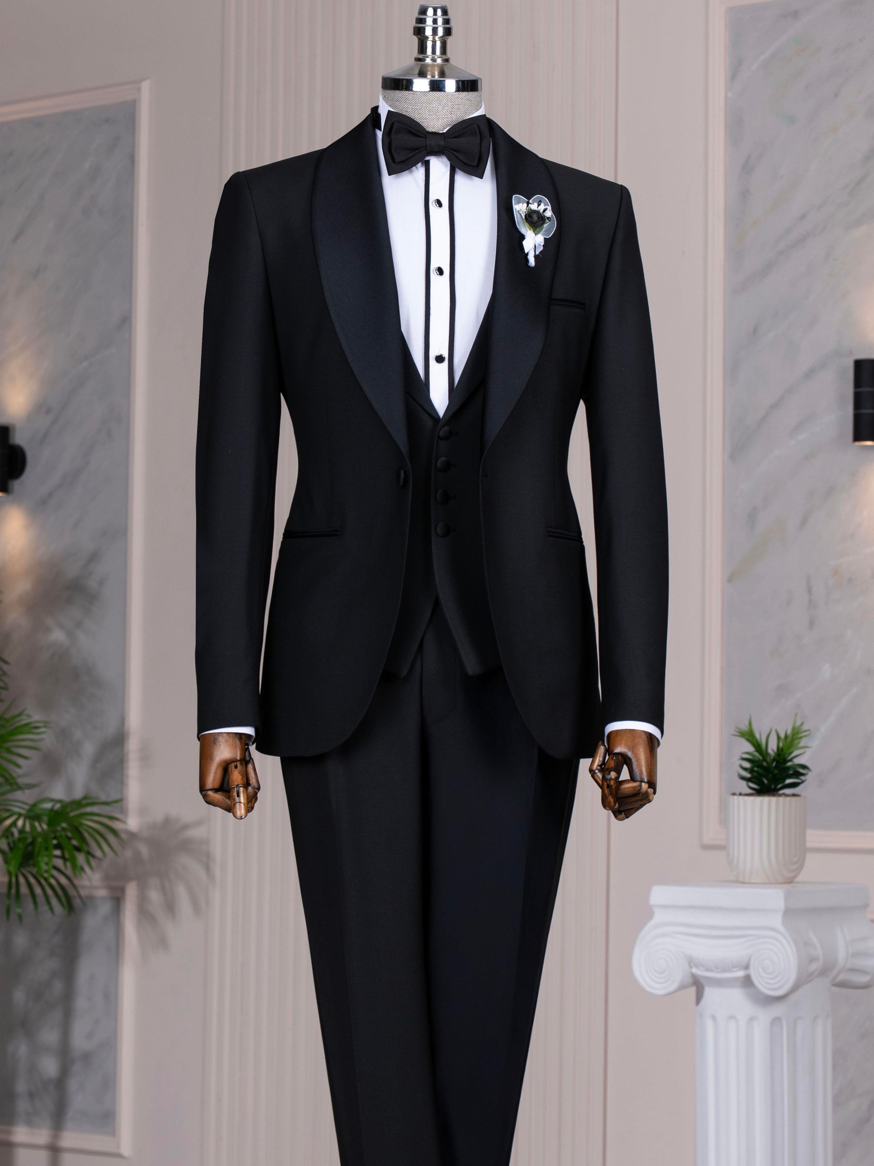 Black Slim-Fit Tuxedo 3-Piece