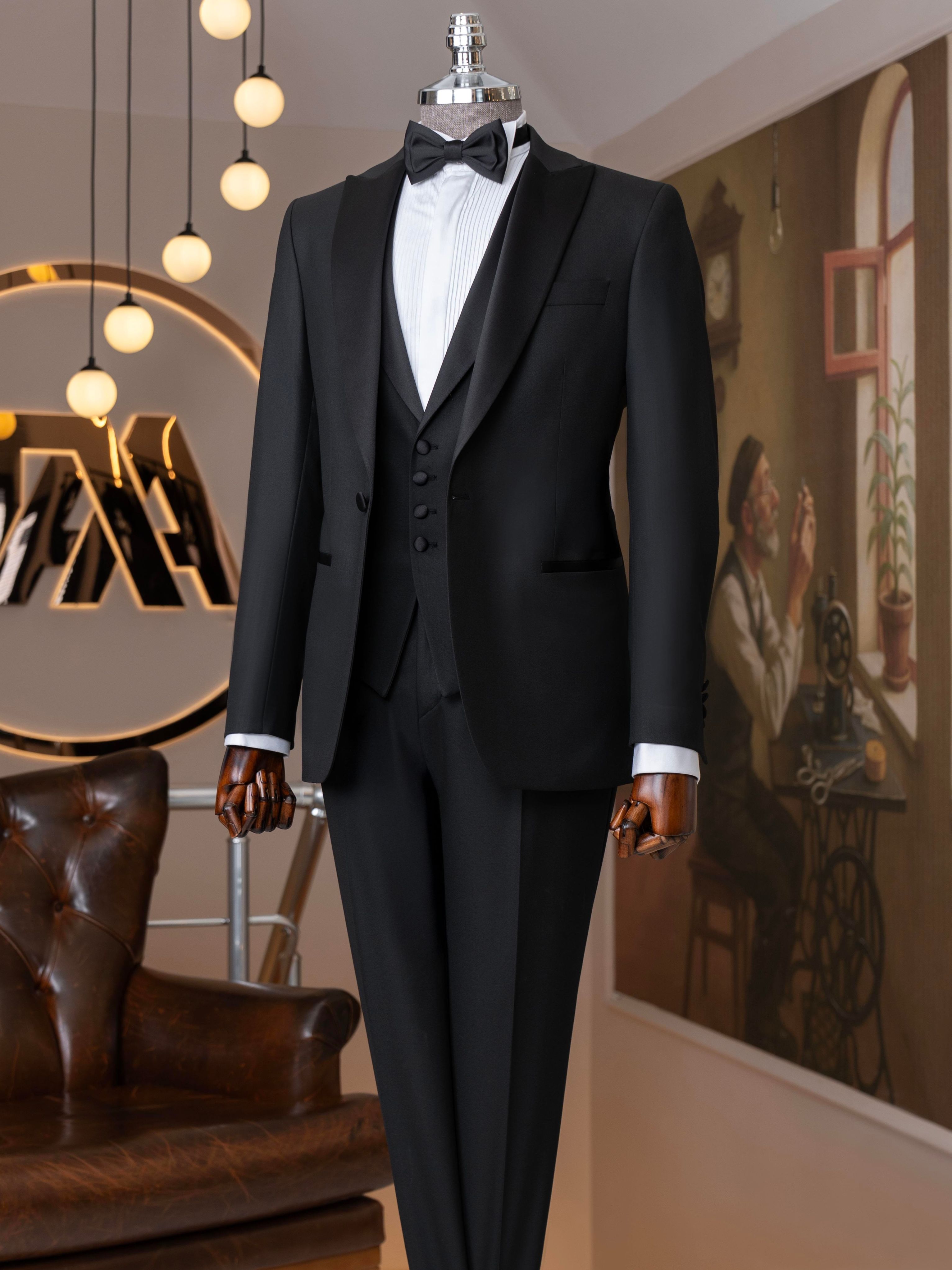 Black Slim-Fit Tuxedo 3-Piece