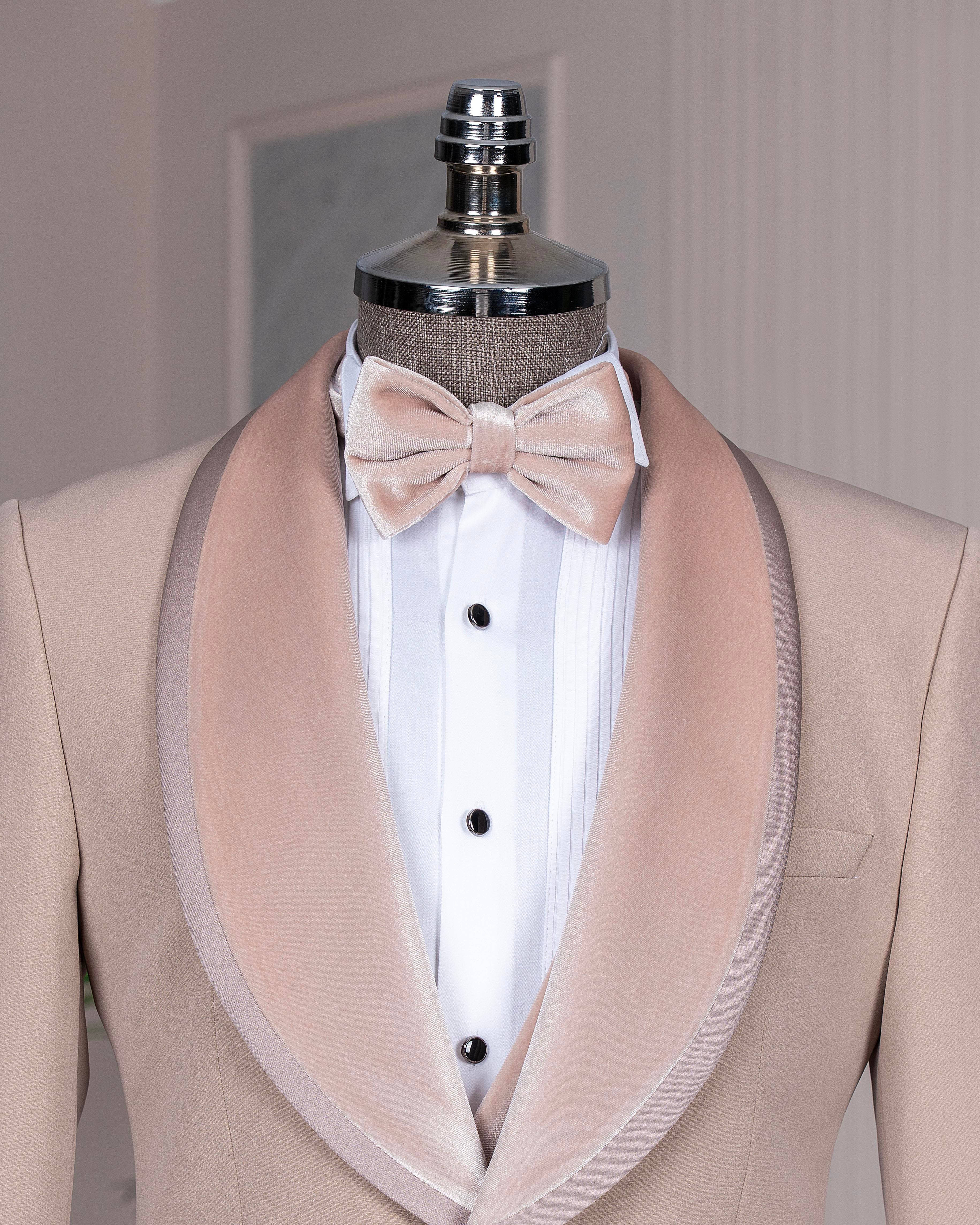 Beige Slim-Fit Tuxedo 3-Piece
