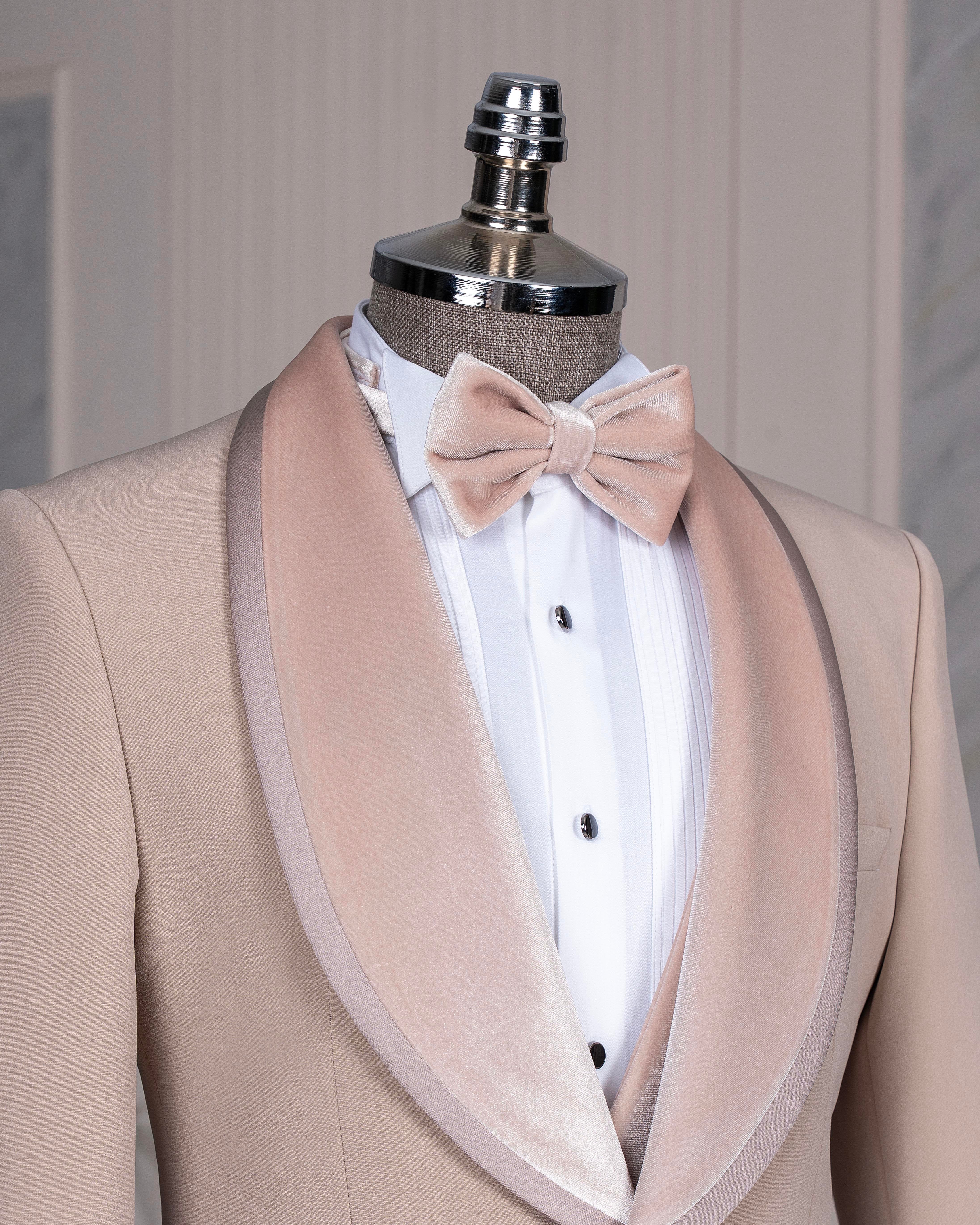 Beige Slim-Fit Tuxedo 3-Piece
