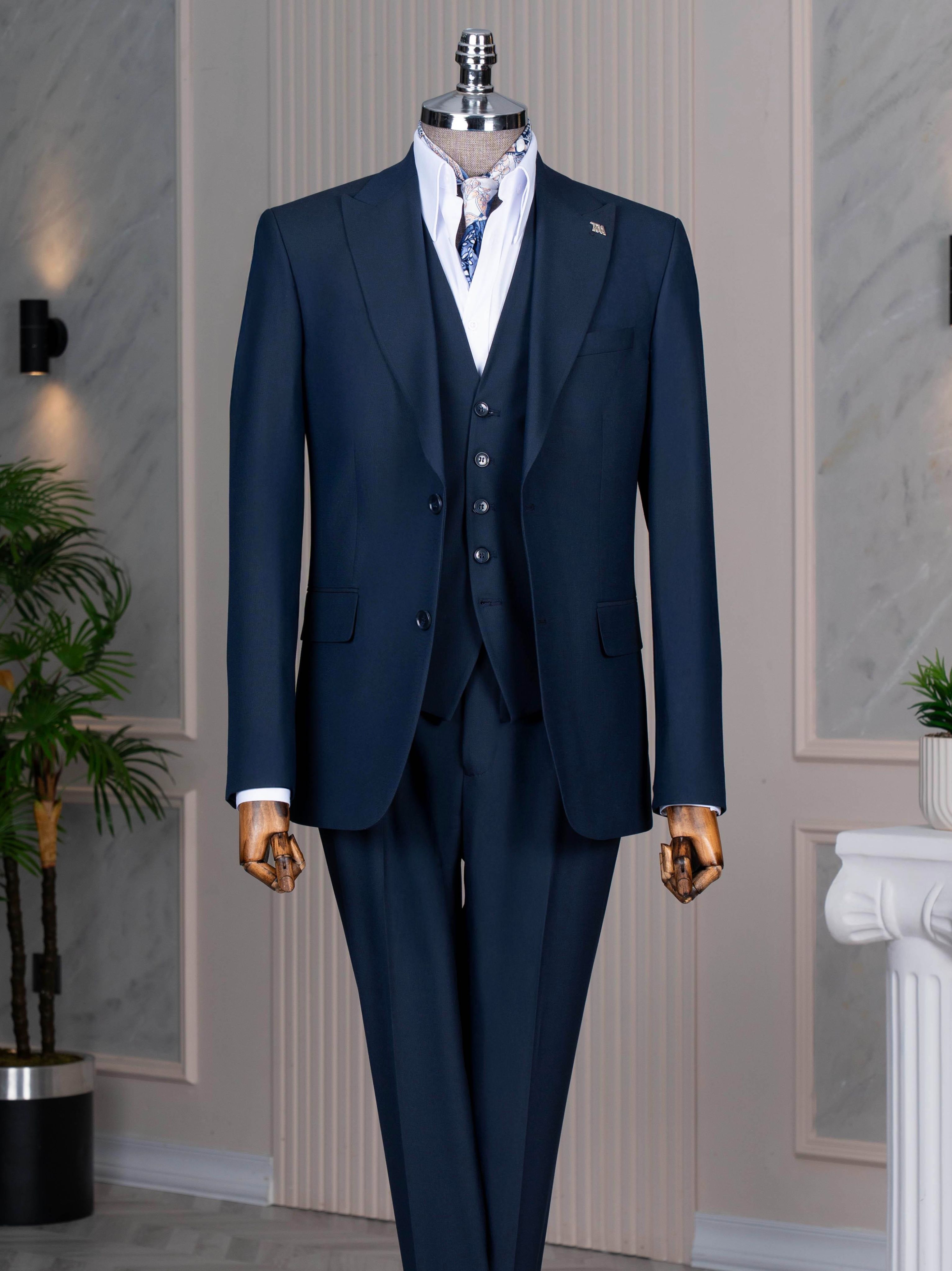 Navy Slim-Fit Suit 3-Piece