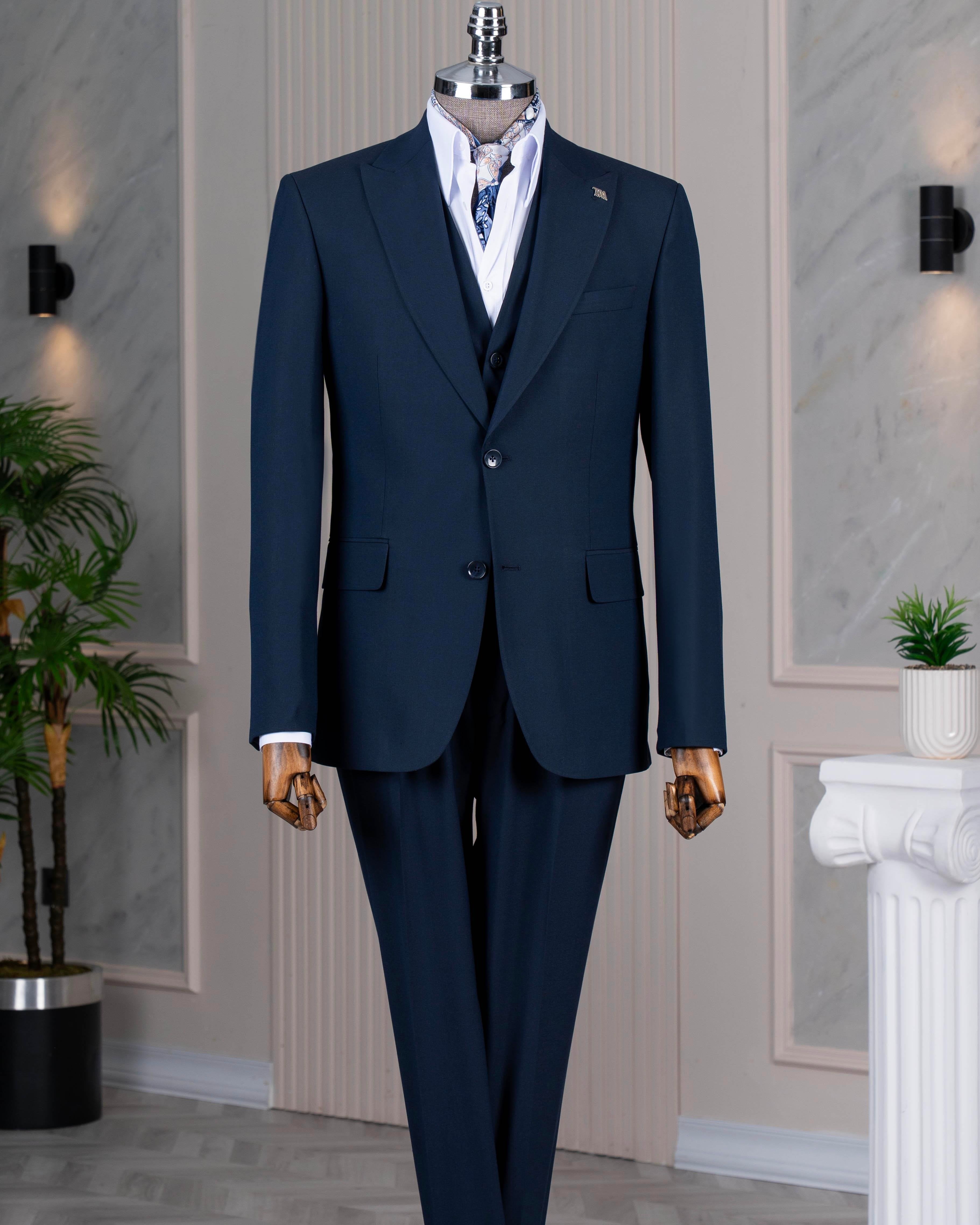 Navy Slim-Fit Suit 3-Piece