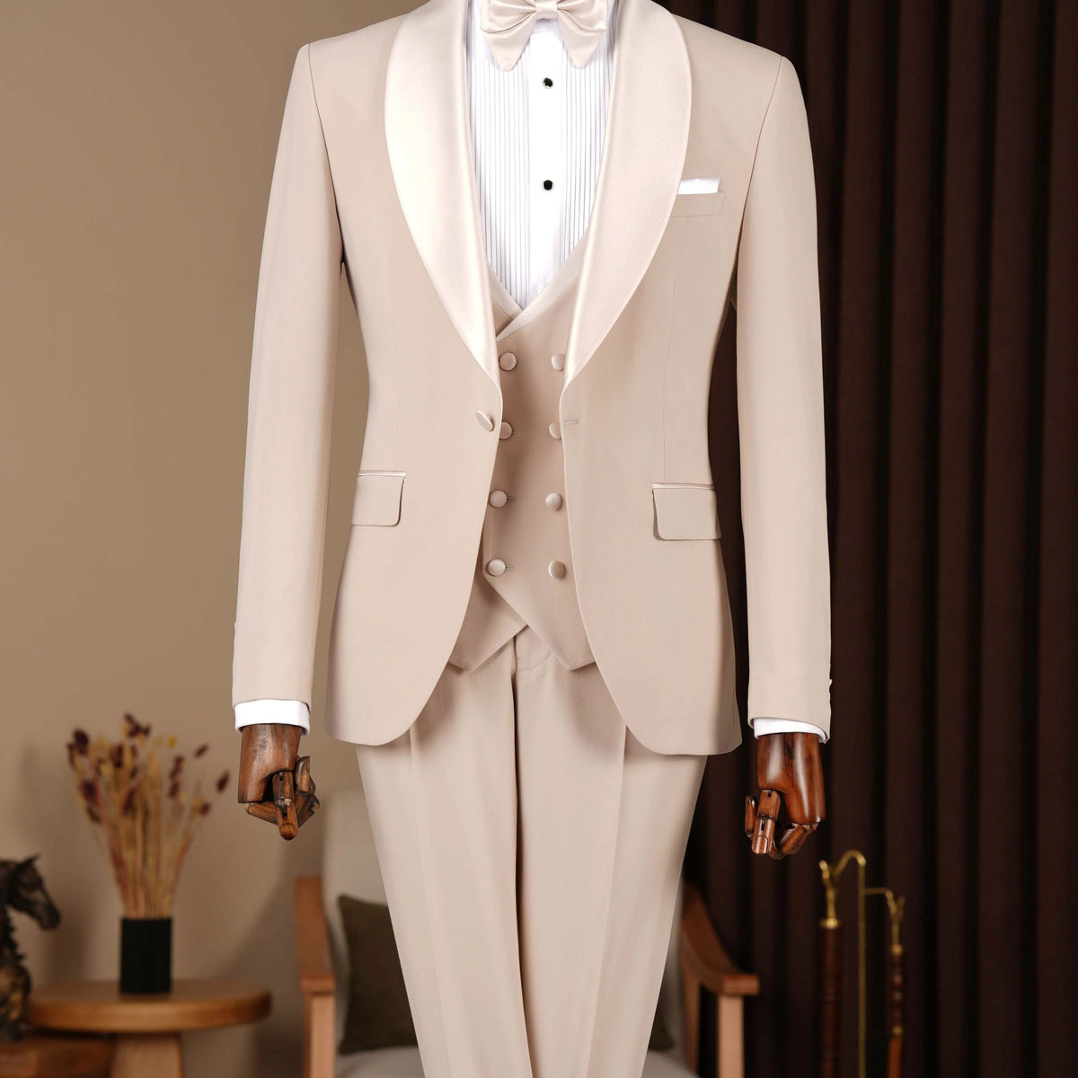 beige tuxedo dress Shop Monaco Beige Suit