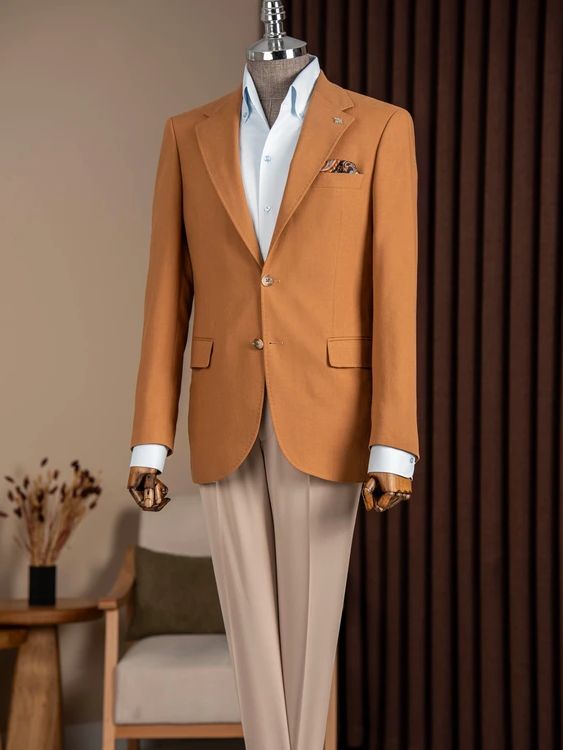 Camel Single Breasted Blazer