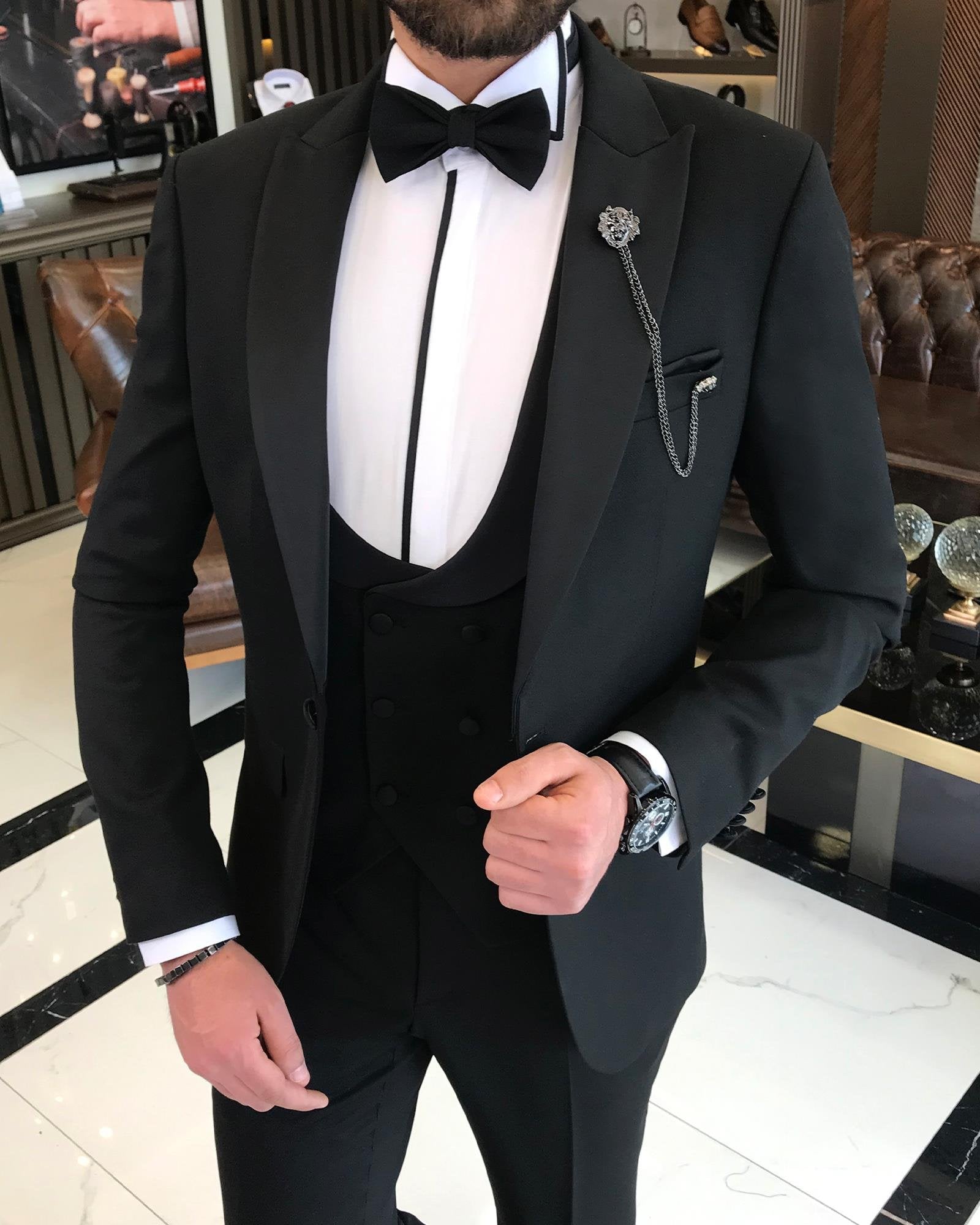 Black Slim-Fit Tuxedo 3-Piece