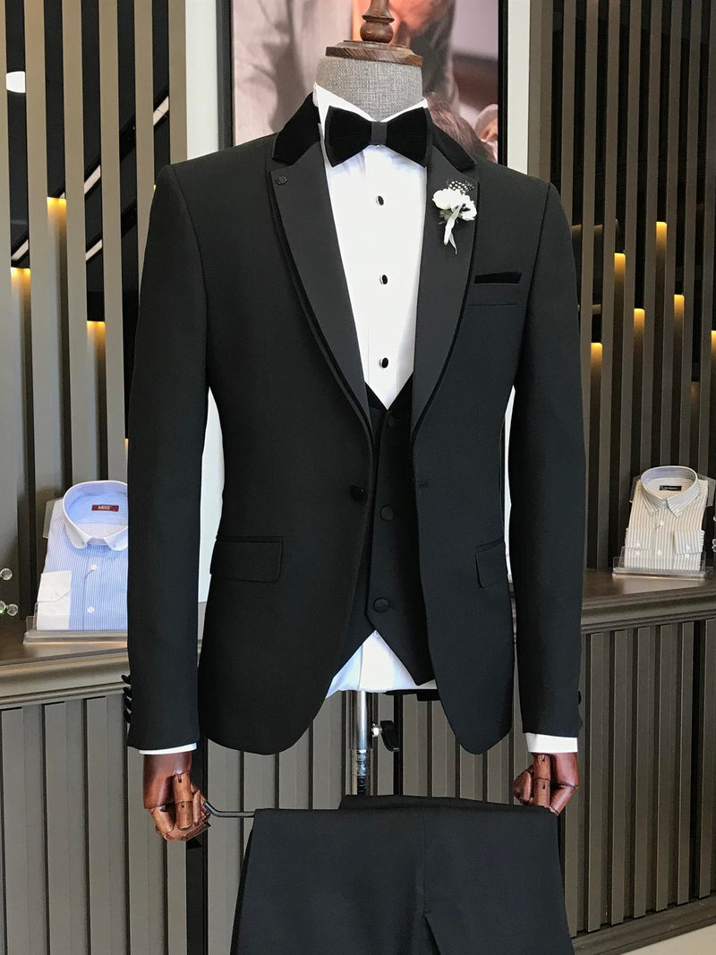 Black Slim-Fit Tuxedo 3-Piece