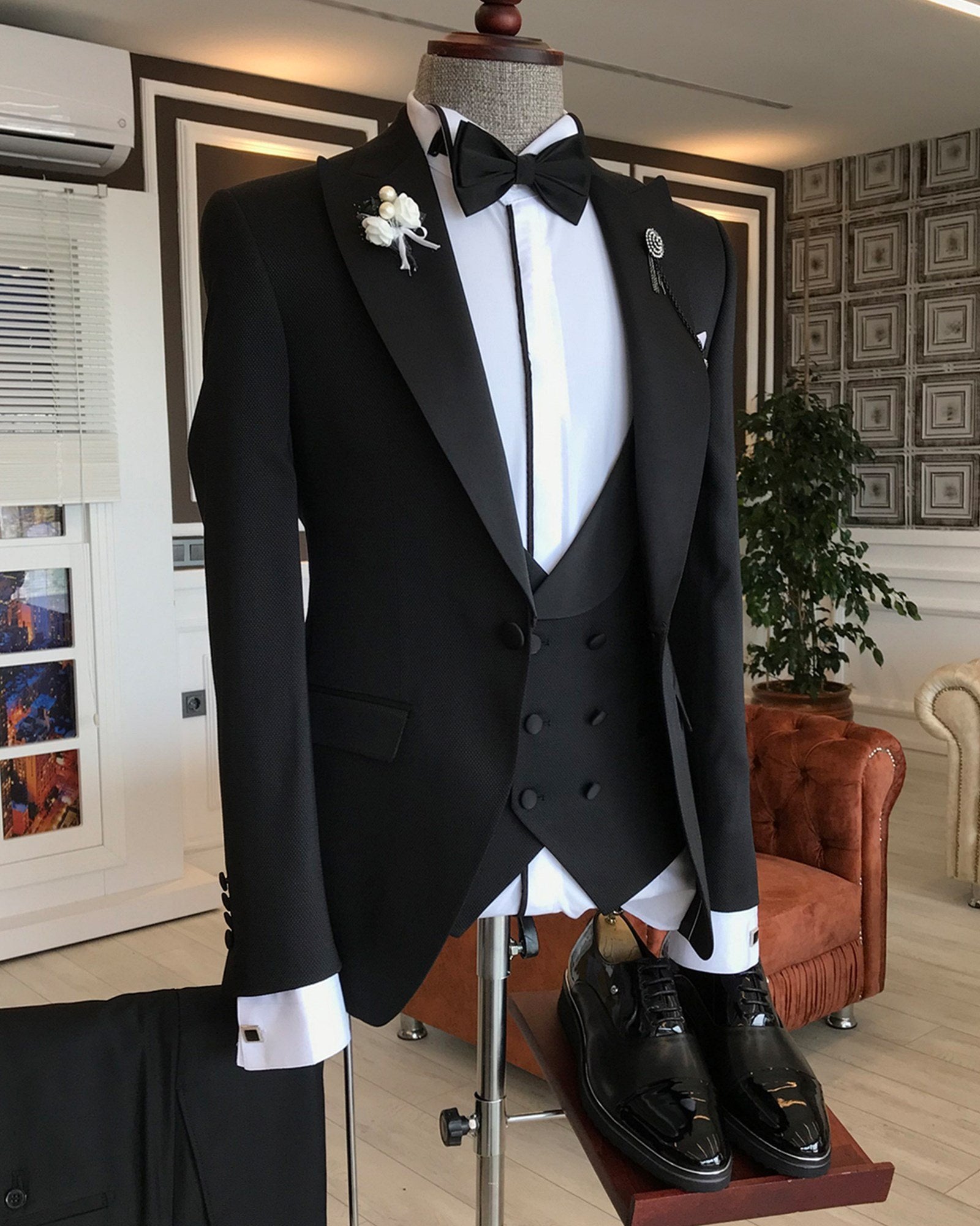 Black Slim-Fit Tuxedo 3-Piece