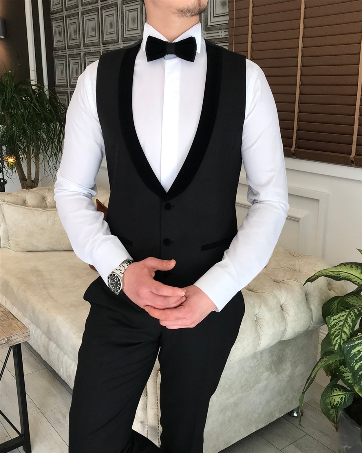 Black Slim-Fit Tuxedo 3-Piece