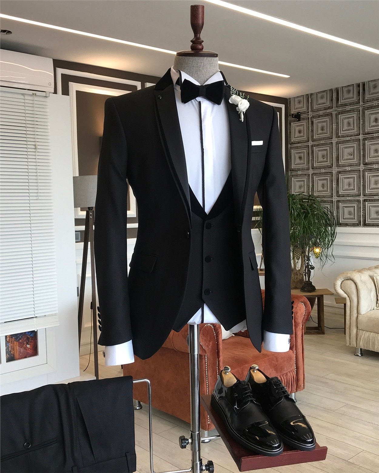 Black Slim-Fit Tuxedo 3-Piece