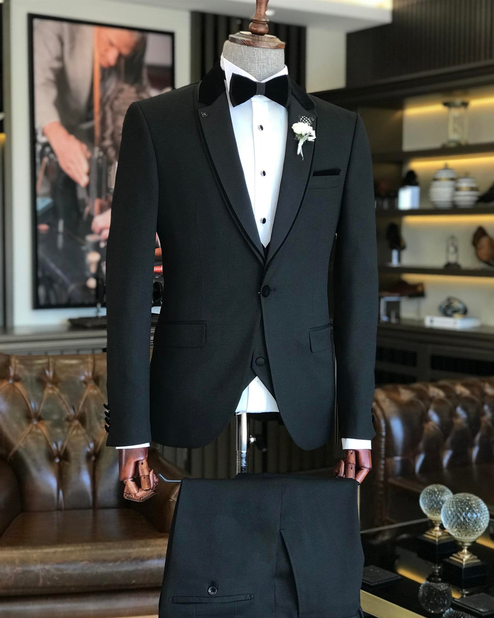 Black Slim-Fit Tuxedo 3-Piece