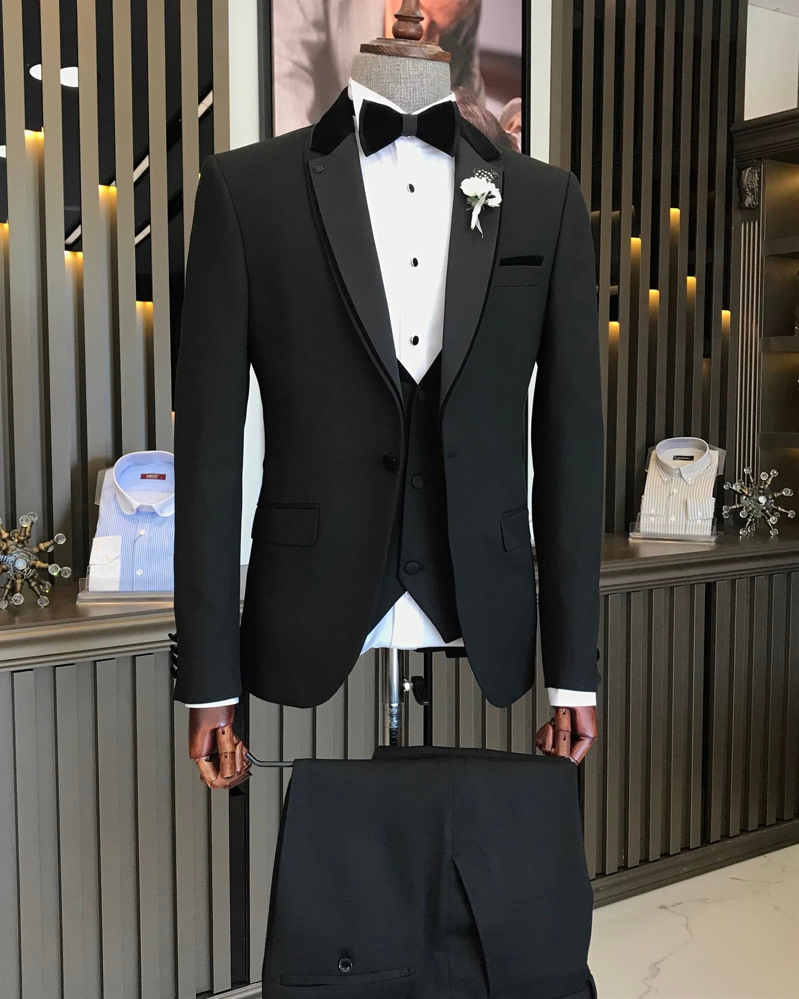 Black Slim-Fit Tuxedo 3-Piece