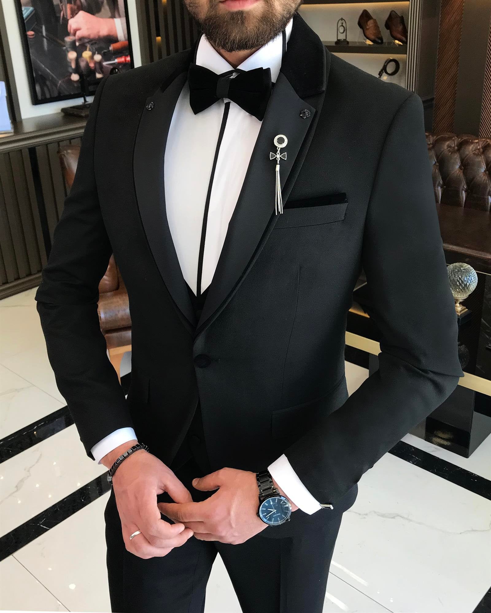 Black Slim-Fit Tuxedo 3-Piece