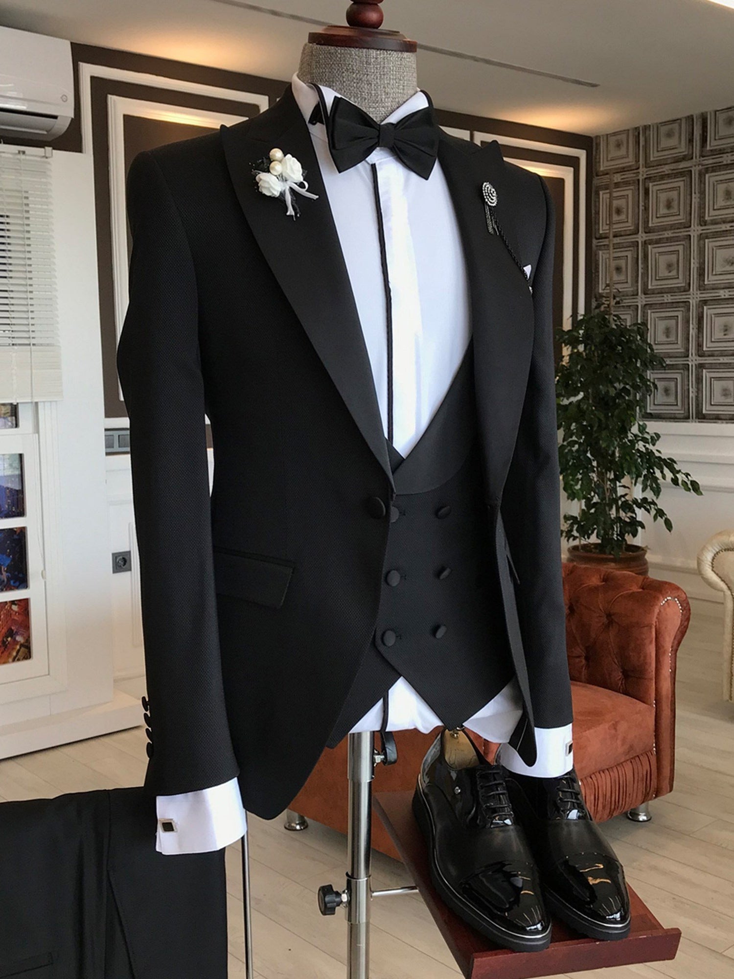 Black Slim-Fit Tuxedo 3-Piece