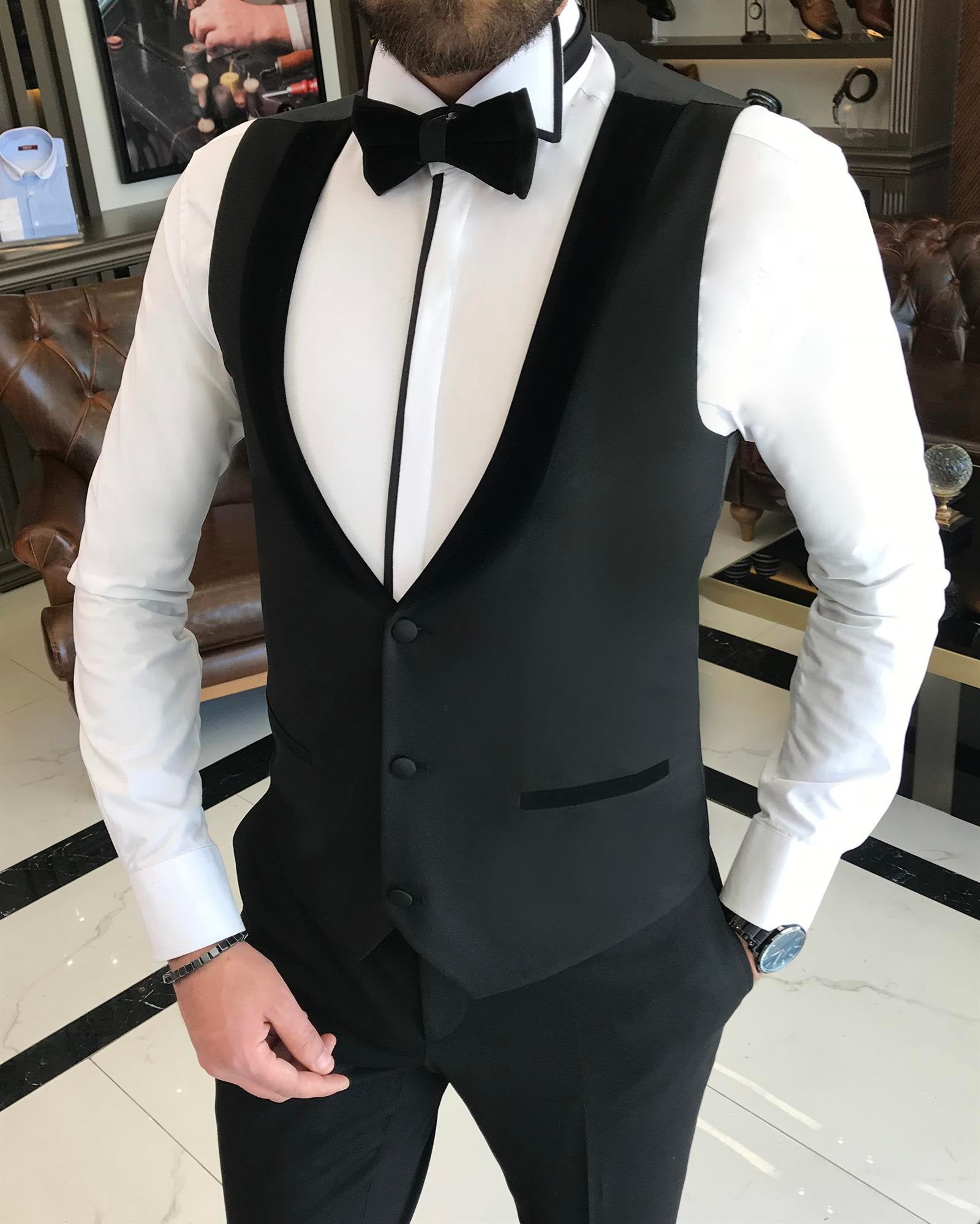 Black Slim-Fit Tuxedo 3-Piece