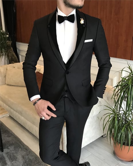 Black Slim-Fit Tuxedo 3-Piece