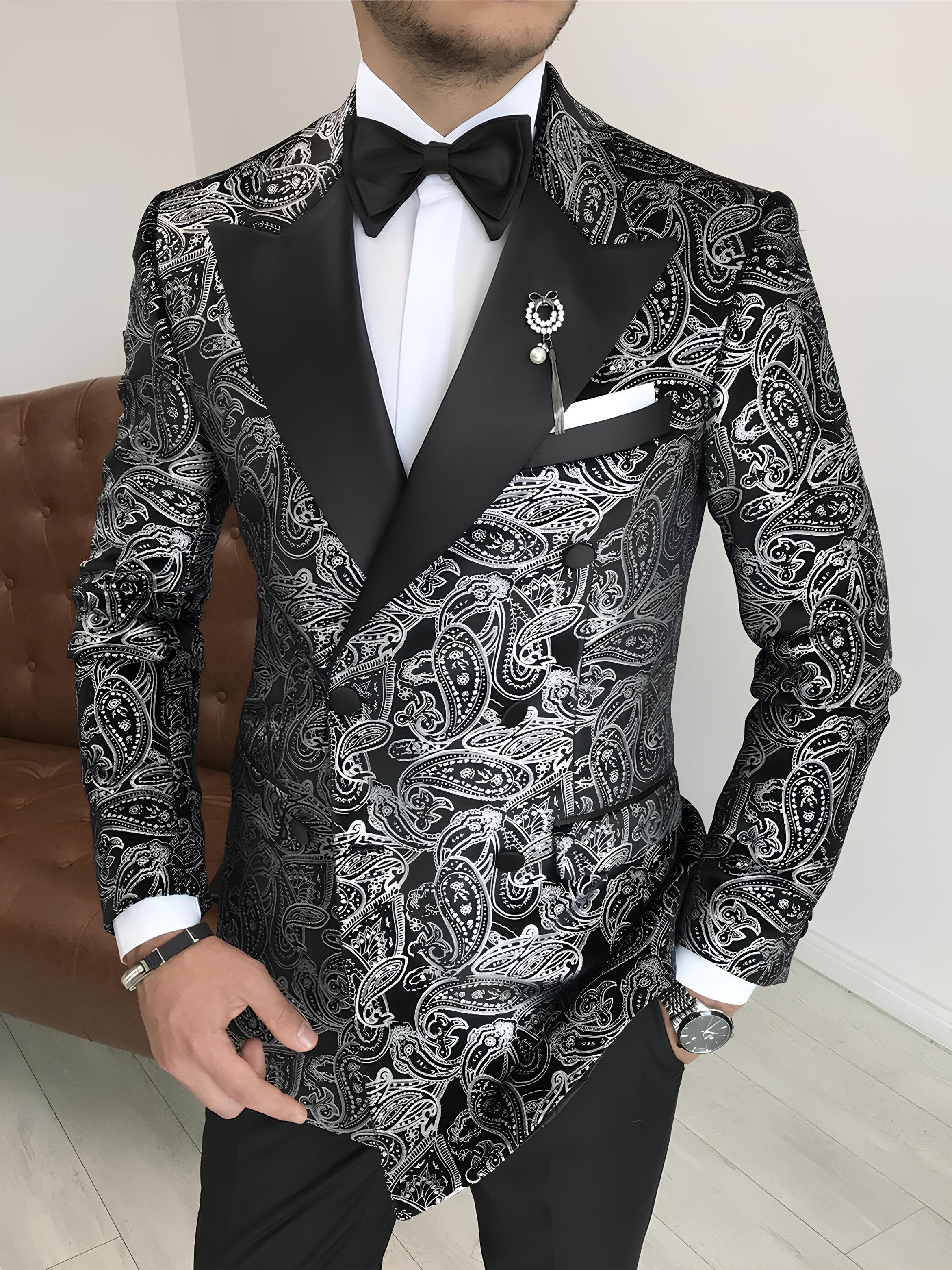 Grey Double Breasted Tuxedo 2-Piece