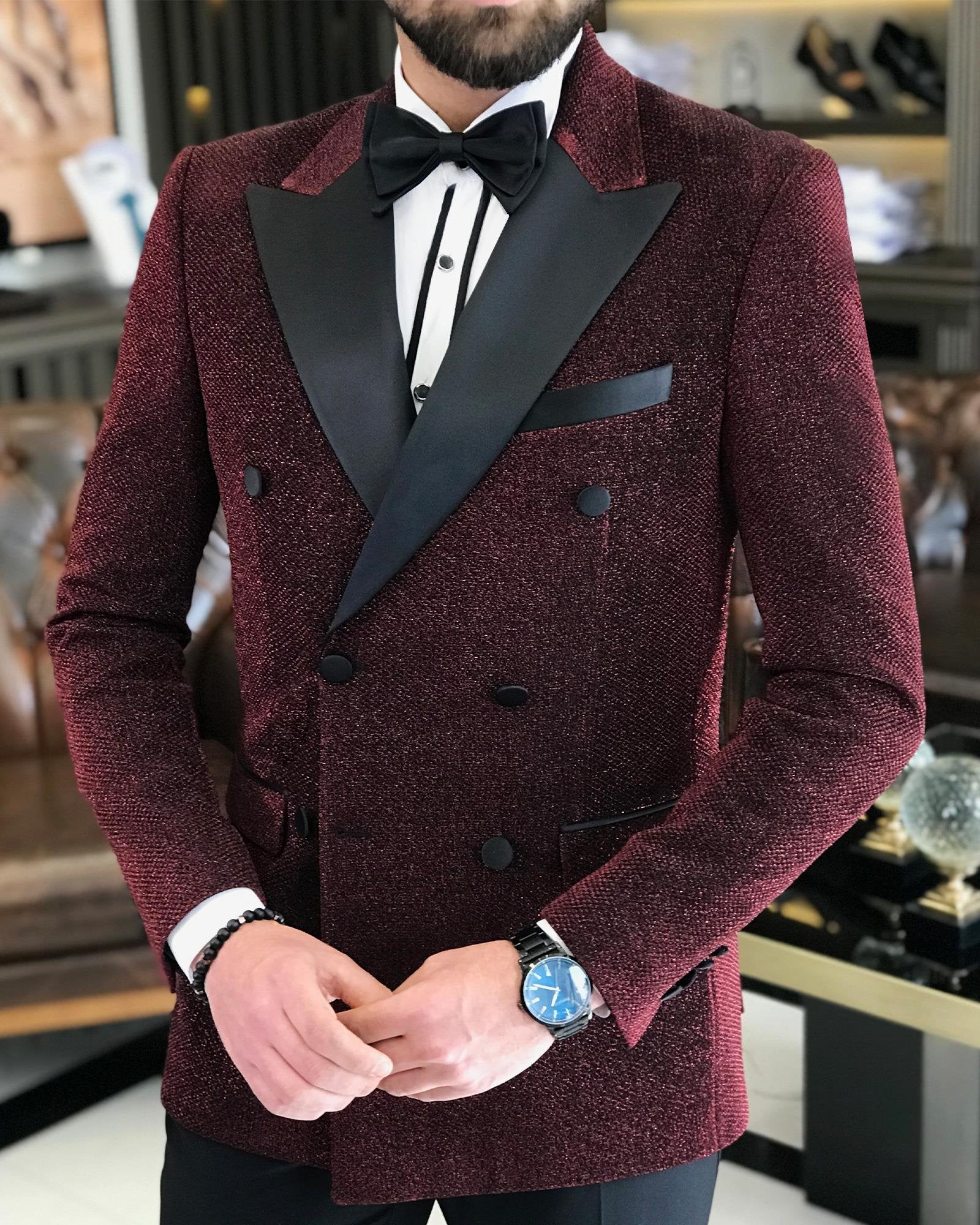 Bordeaux Double Breasted Tuxedo 2-Piece