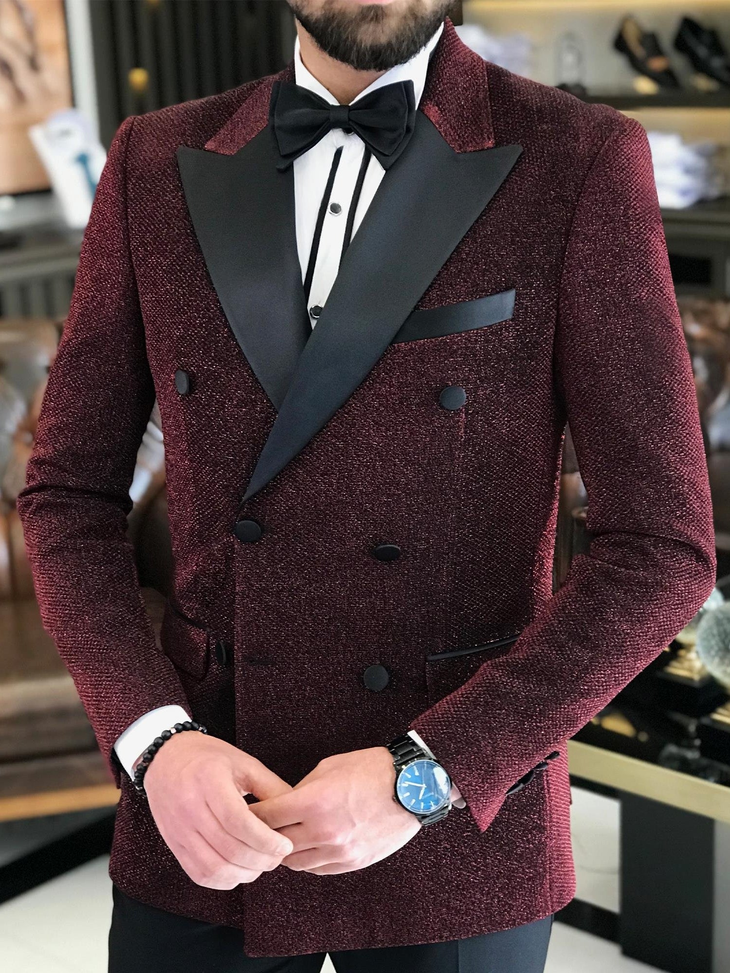 Bordeaux Double Breasted Tuxedo 2-Piece