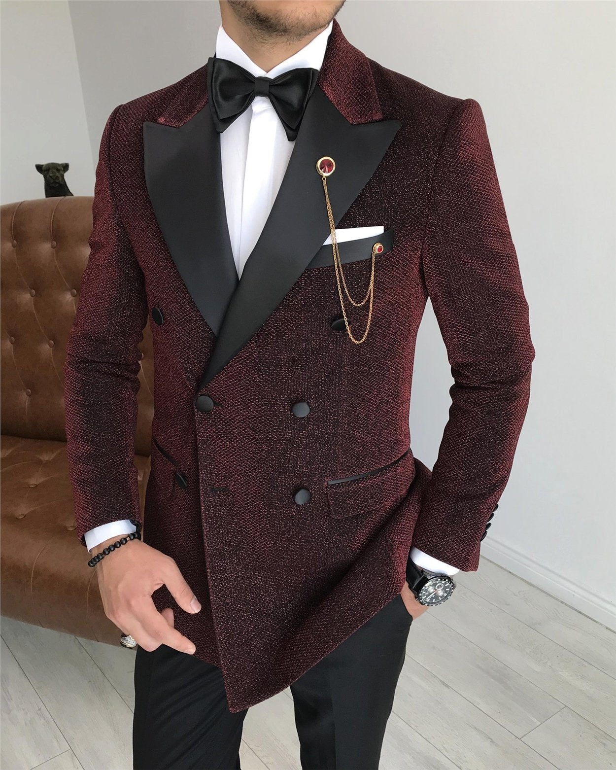 Bordeaux Double Breasted Tuxedo 2-Piece