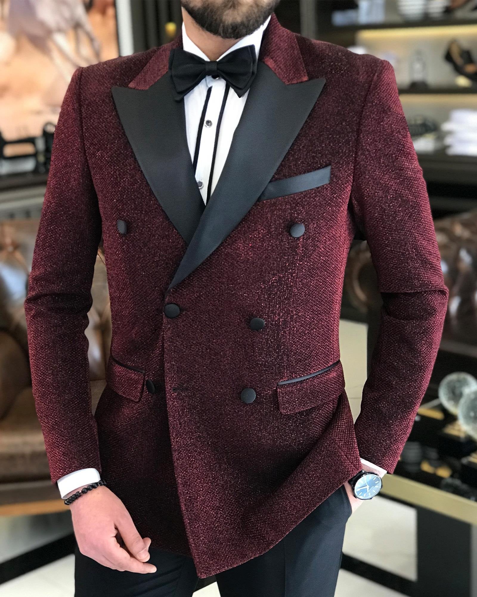 Bordeaux Double Breasted Tuxedo 2-Piece