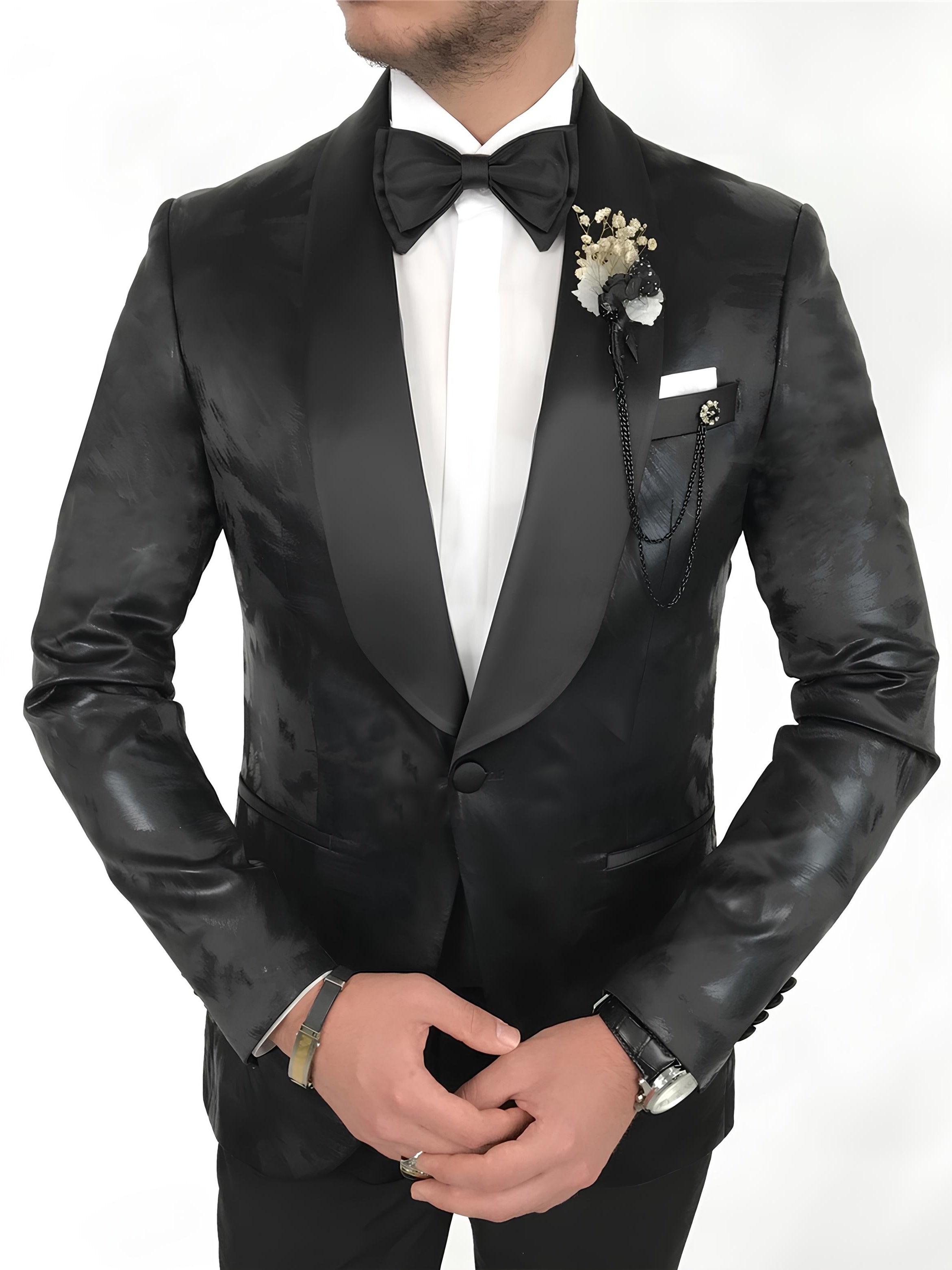 Black Slim-Fit Tuxedo 2-Piece