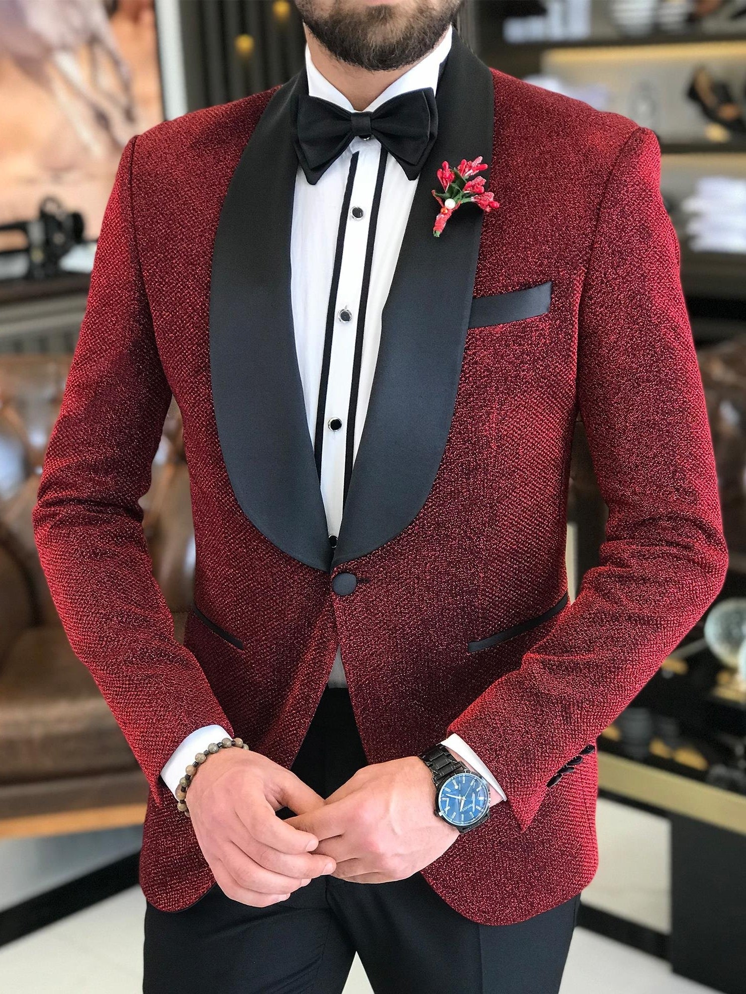 Bordeaux Slim-Fit Tuxedo 2-Piece