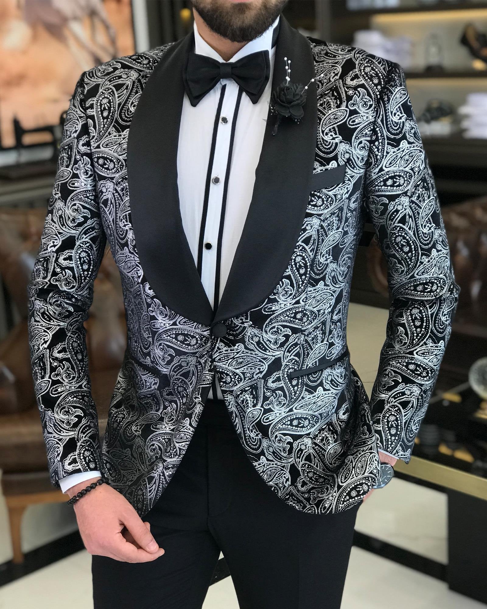 Black Slim-Fit Tuxedo 2-Piece