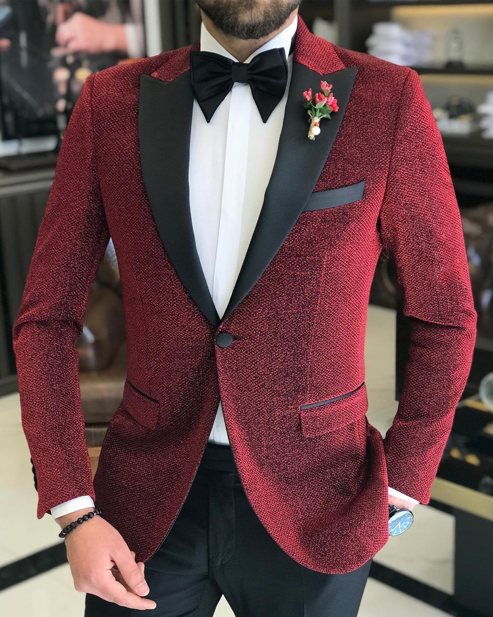 Bordeaux Slim-Fit Tuxedo 2-Piece