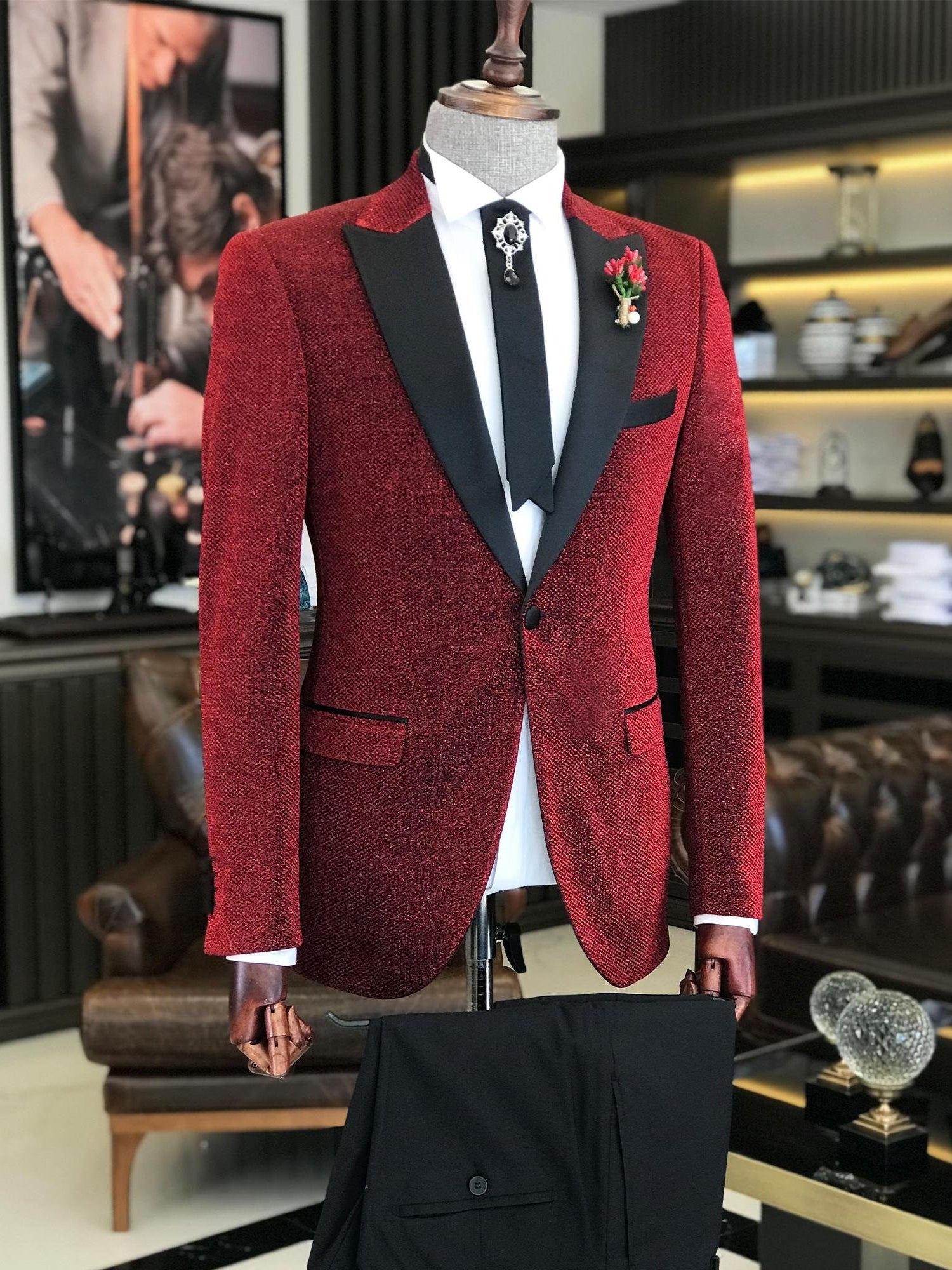 Bordeaux Slim-Fit Tuxedo 2-Piece