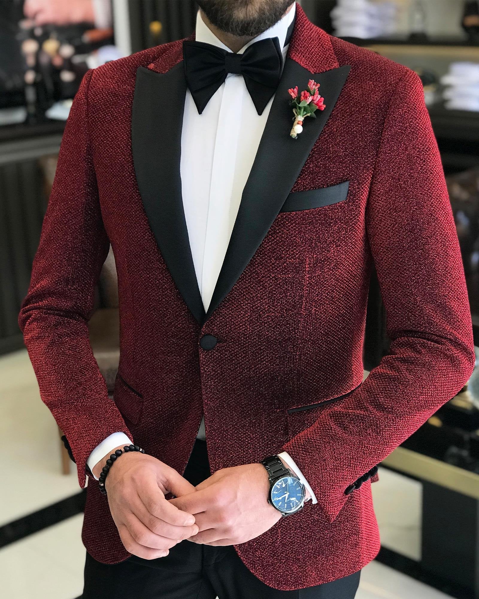 Bordeaux Slim-Fit Tuxedo 2-Piece