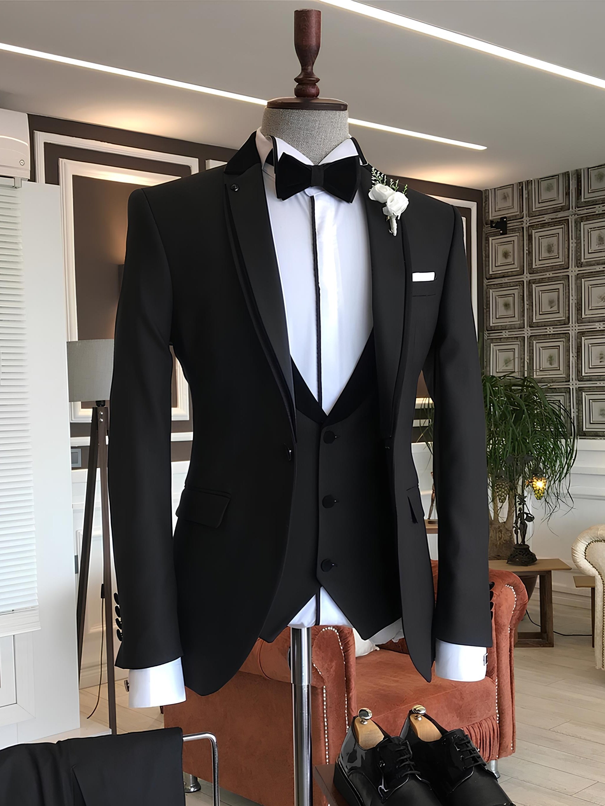 Black Slim-Fit Tuxedo 3-Piece