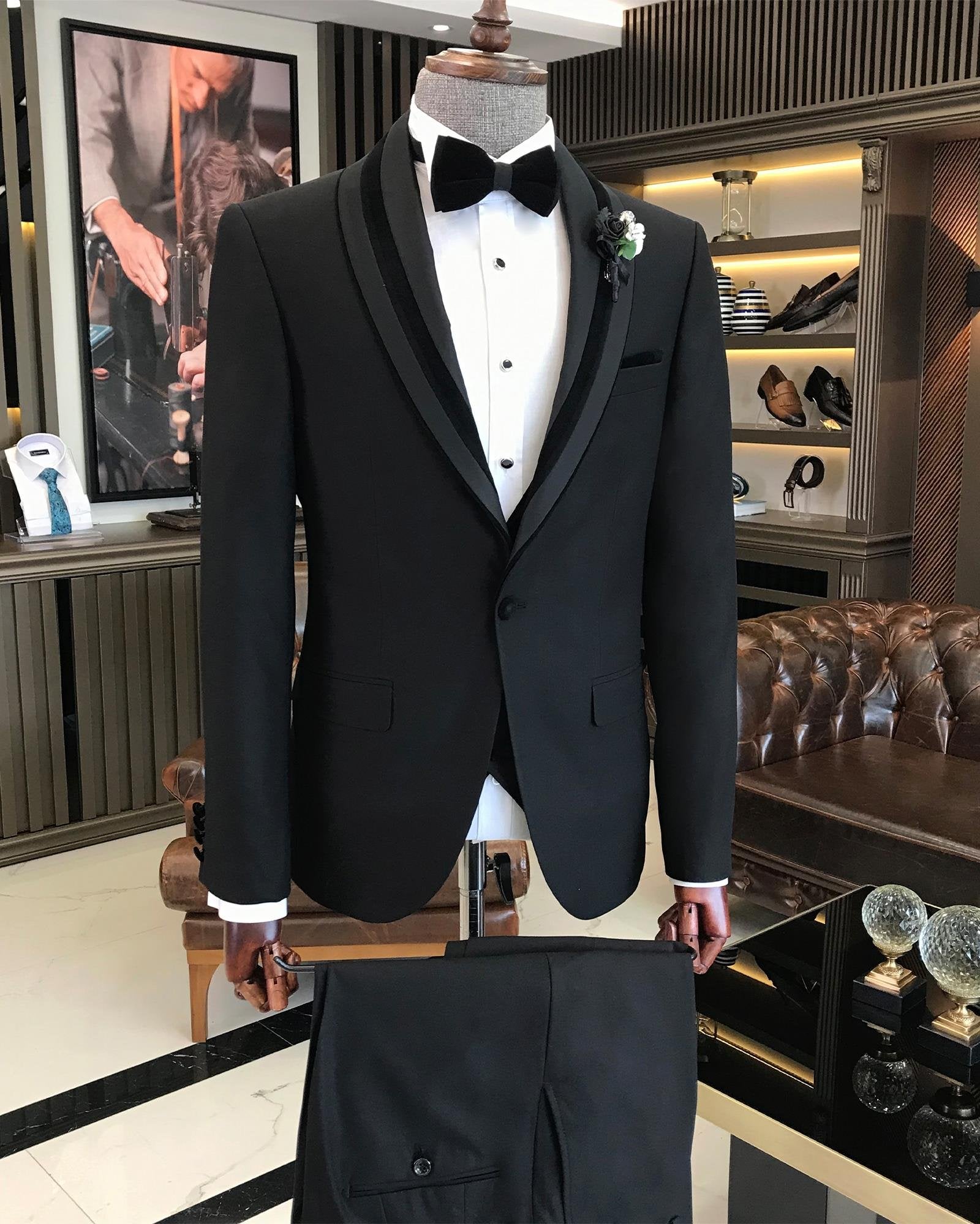 Black Slim-Fit Tuxedo 3-Piece