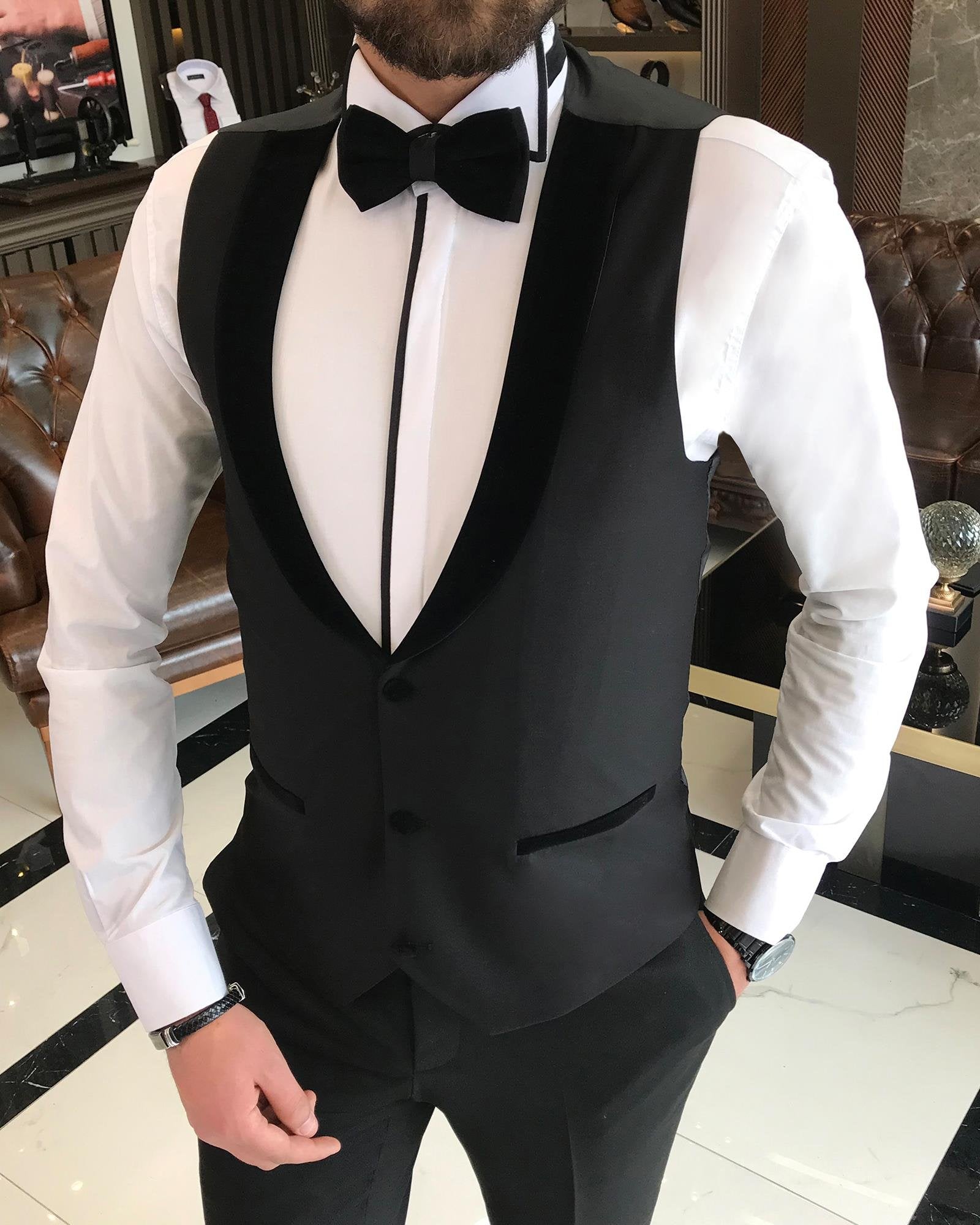 Black Slim-Fit Tuxedo 3-Piece