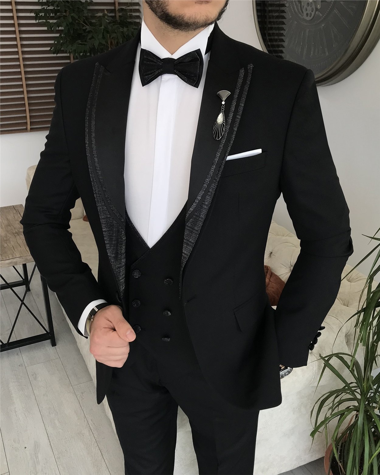 Black Slim-Fit Tuxedo 3-Piece