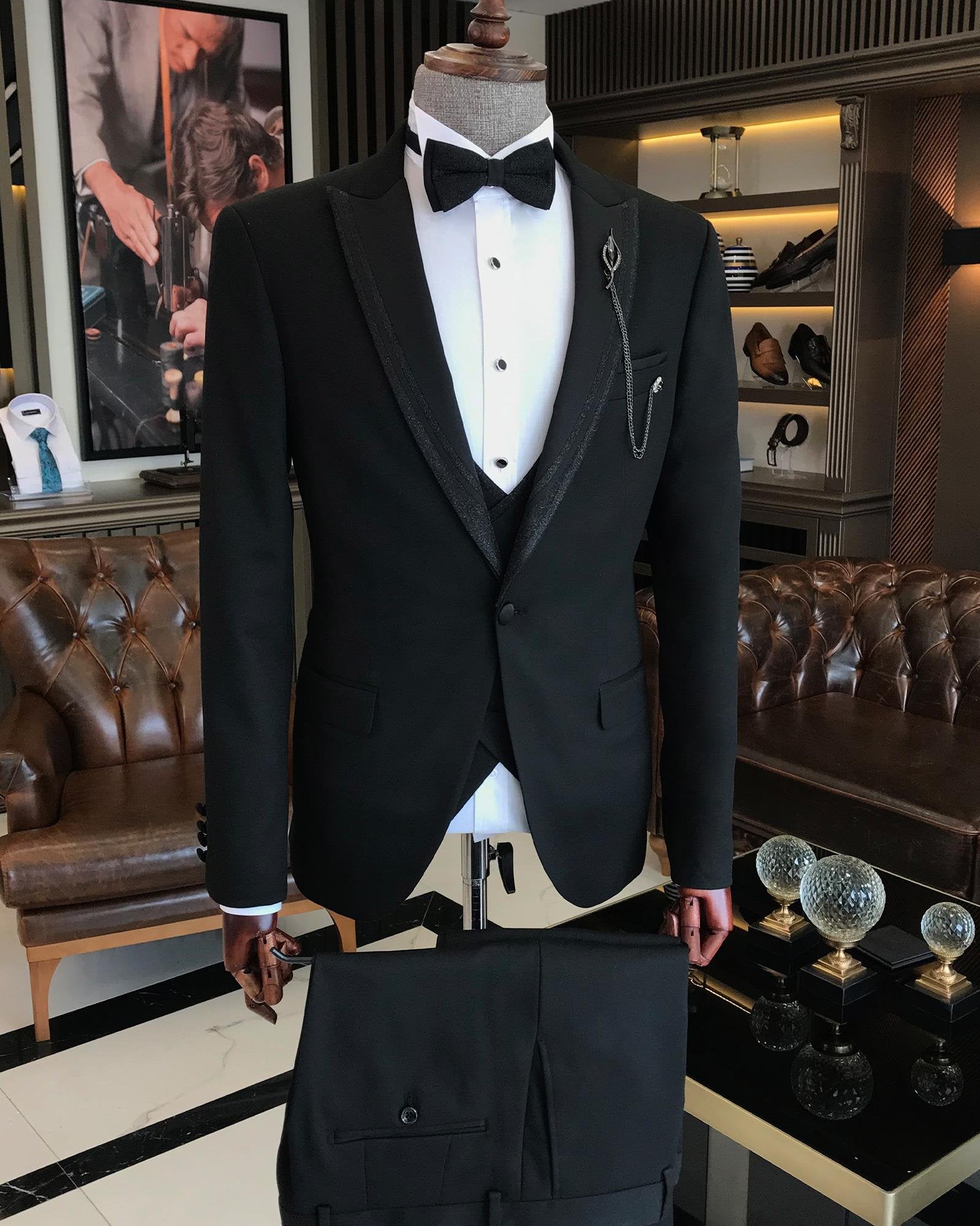 Black Slim-Fit Tuxedo 3-Piece