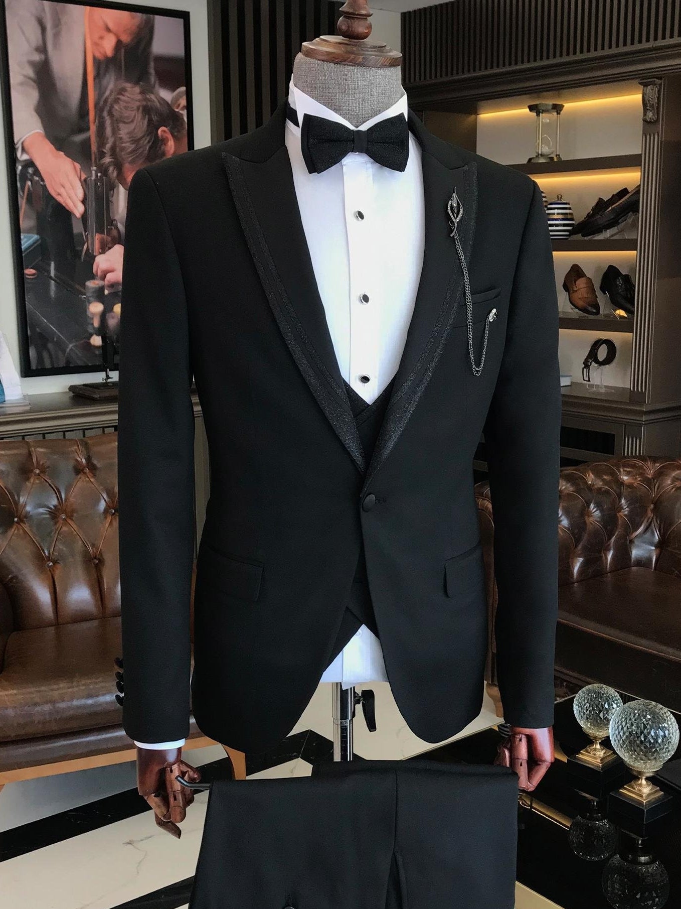 Black Slim-Fit Tuxedo 3-Piece