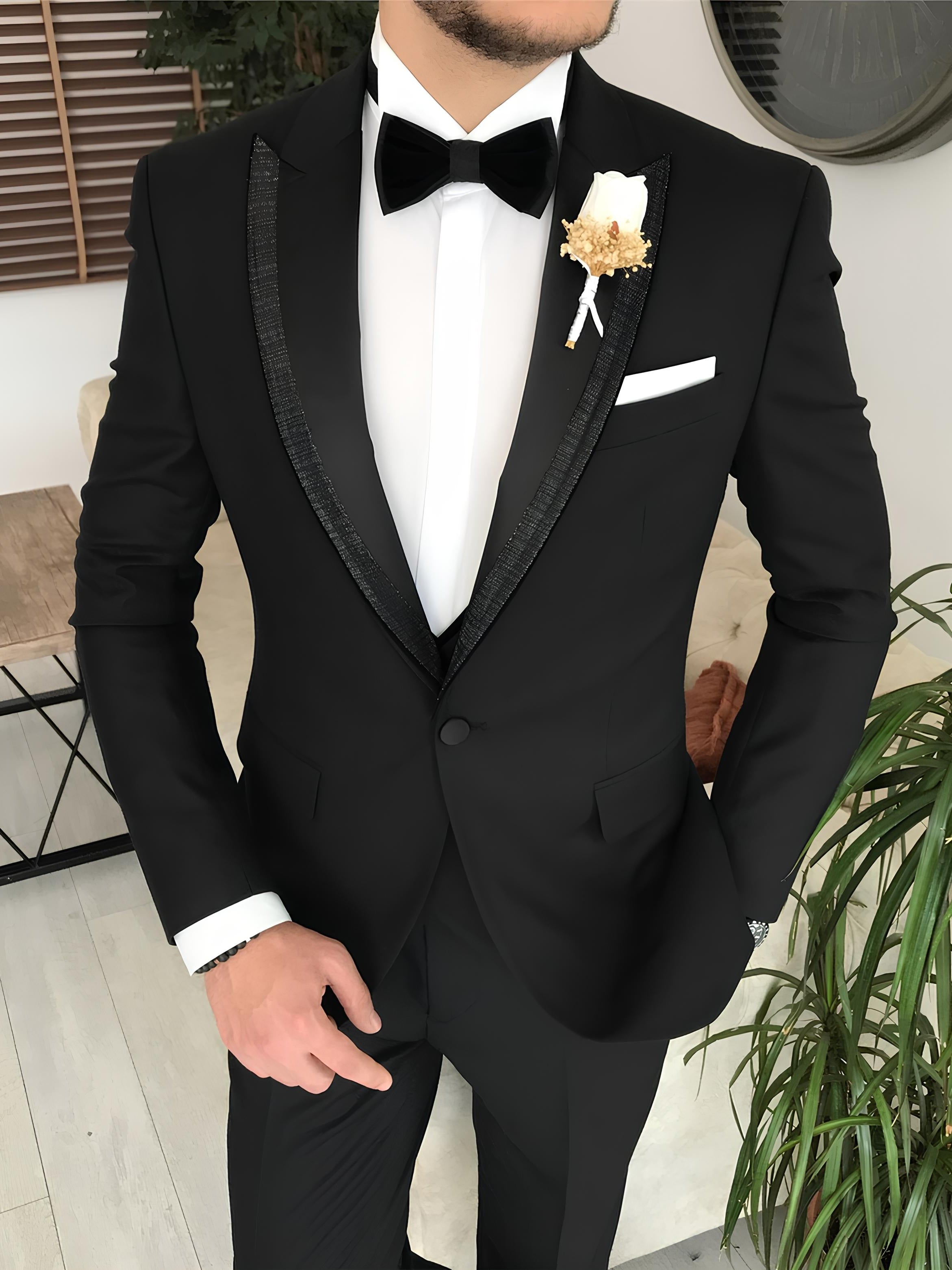 Black Slim-Fit Tuxedo 3-Piece