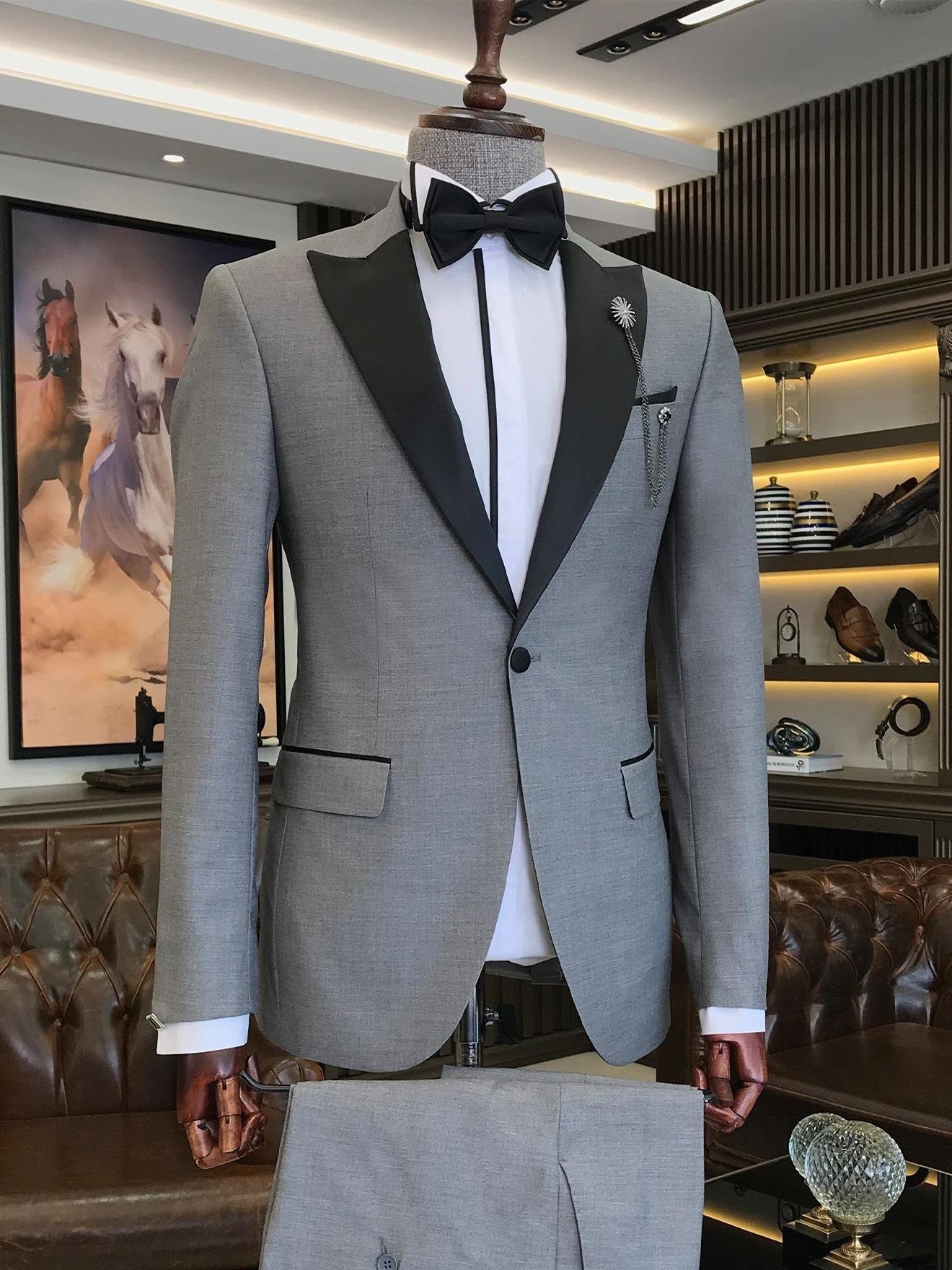 Grey Slim-Fit Tuxedo 2-Piece