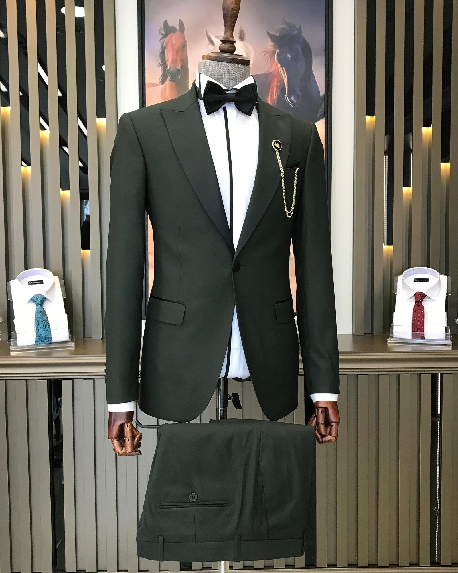 Green Slim-Fit Tuxedo 2-Piece