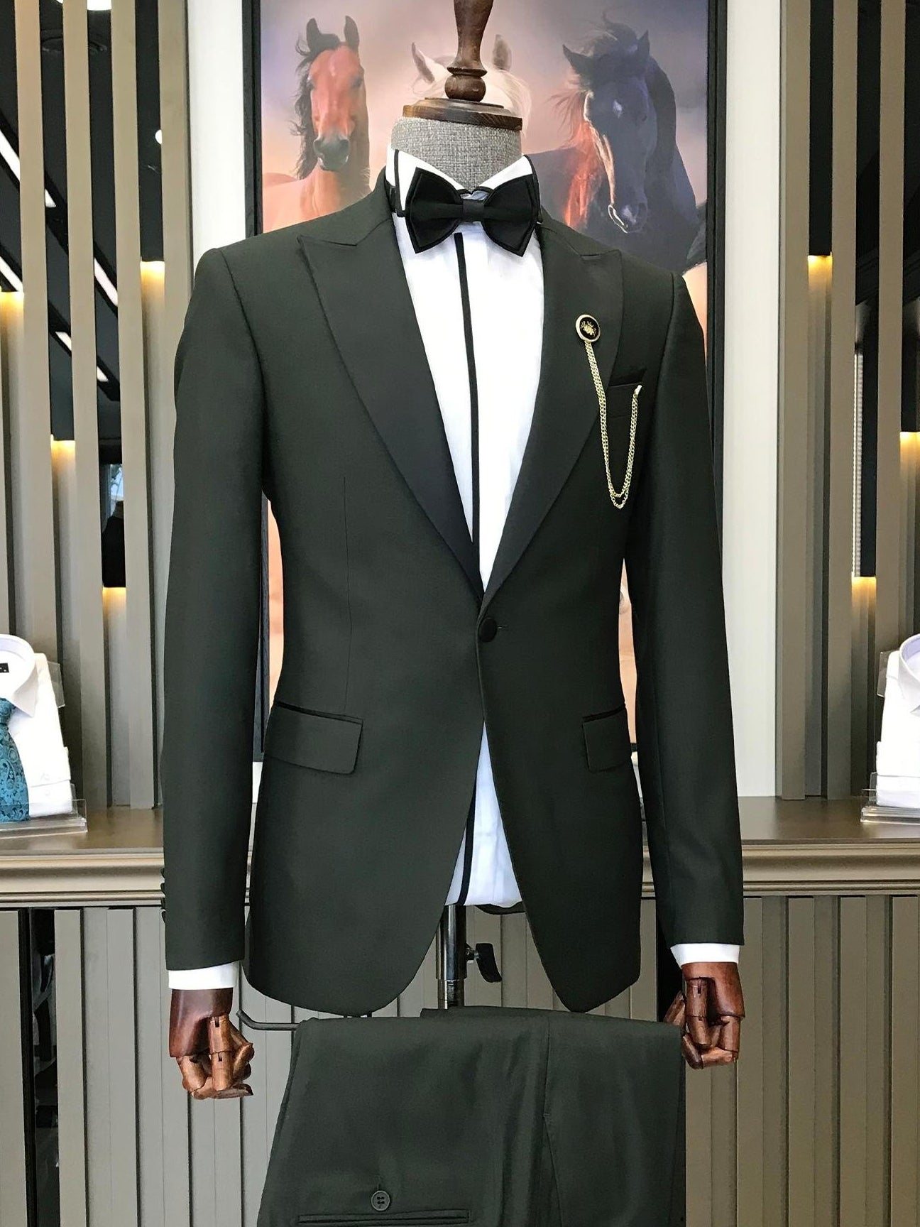 Green Slim-Fit Tuxedo 2-Piece