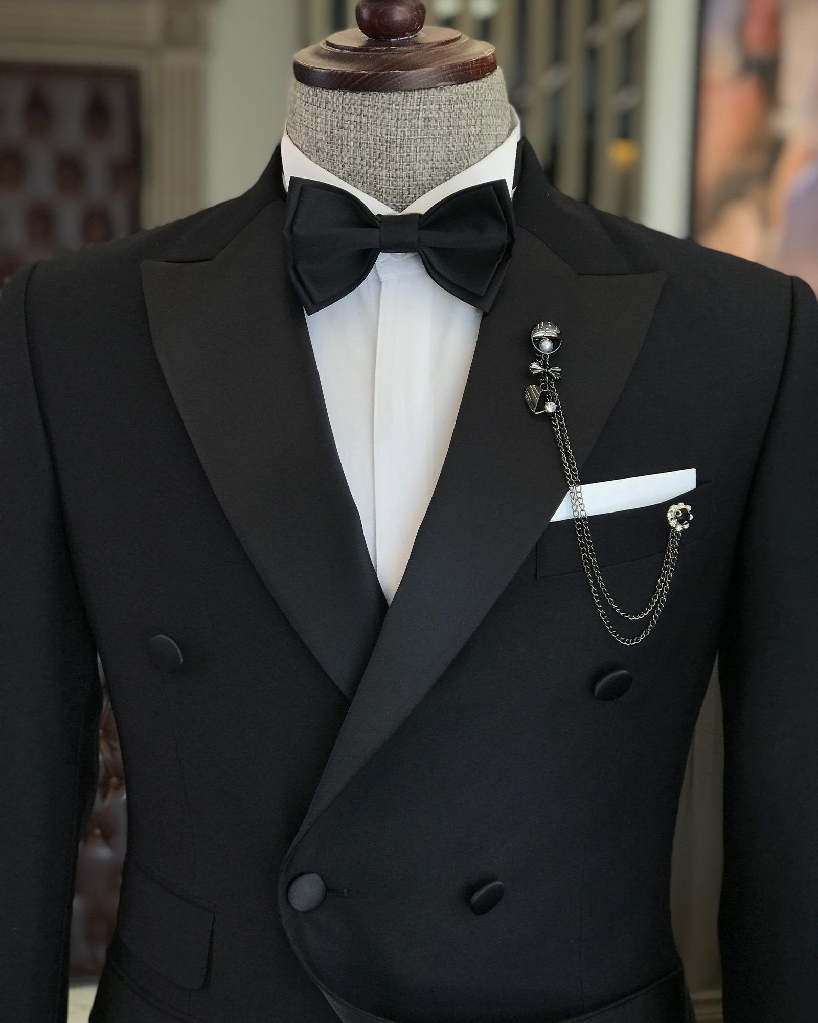 Black Double Breasted Tuxedo 2-Piece