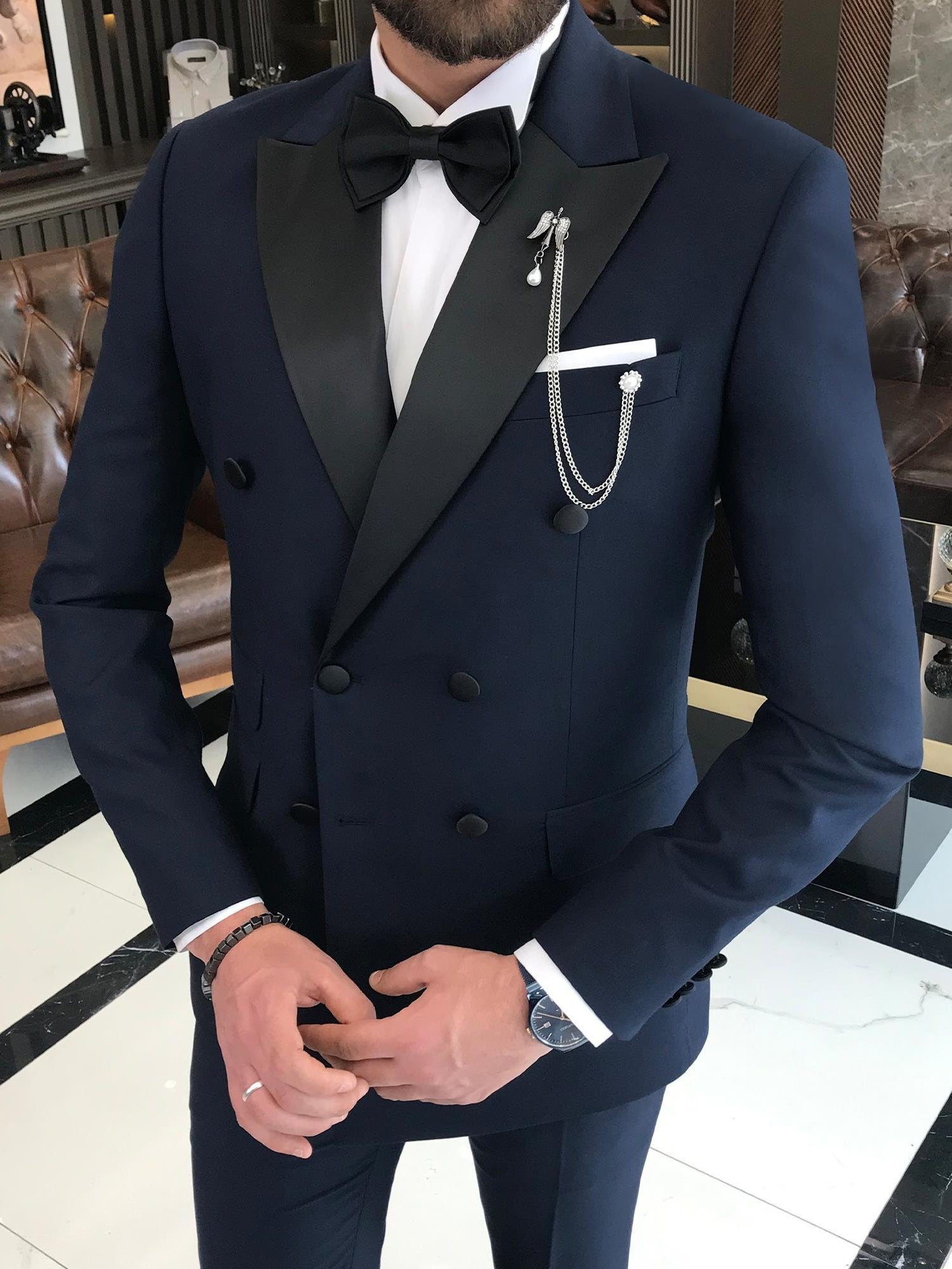 Navy Double Breasted Tuxedo 2-Piece