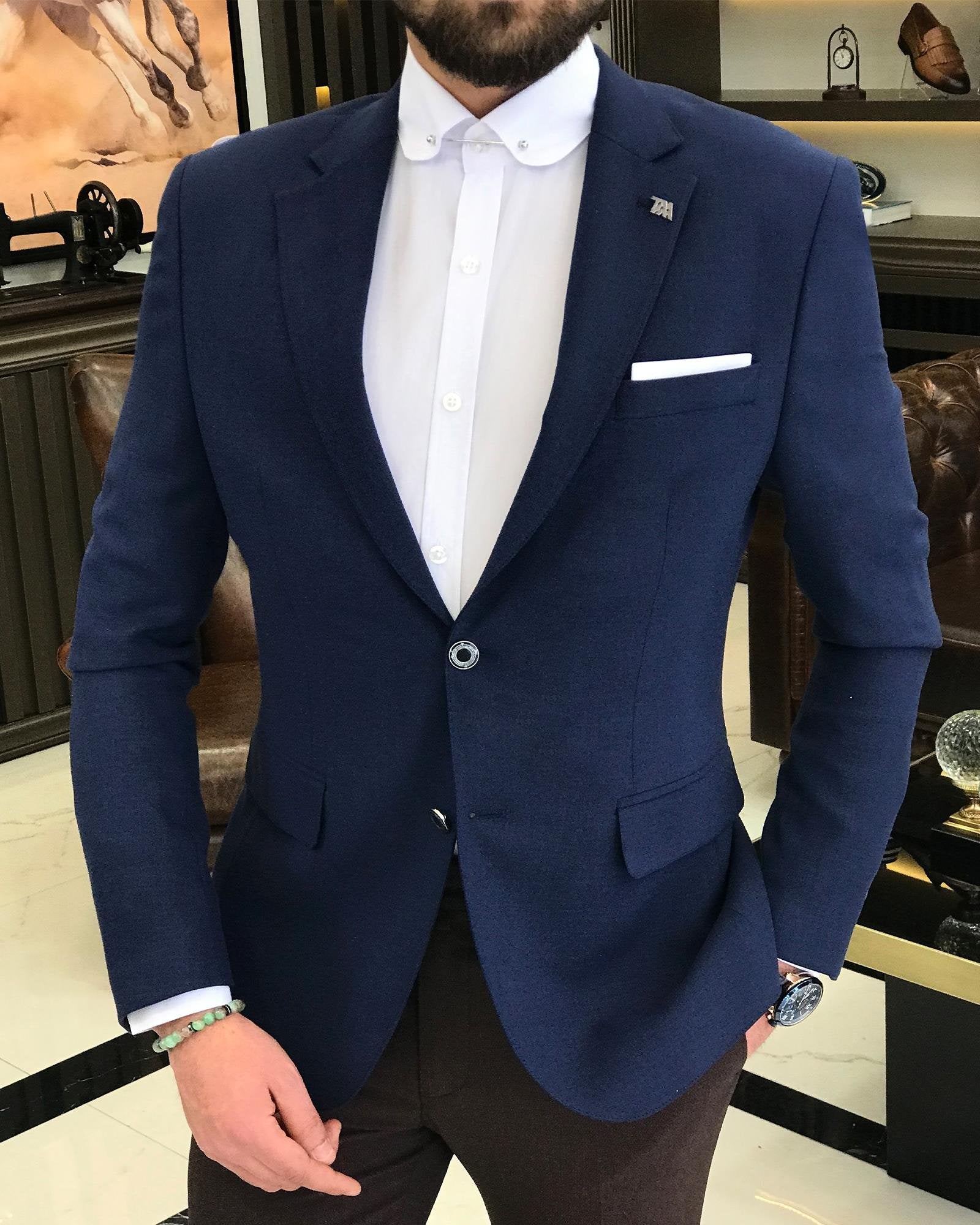 Navy Single Breasted Blazer