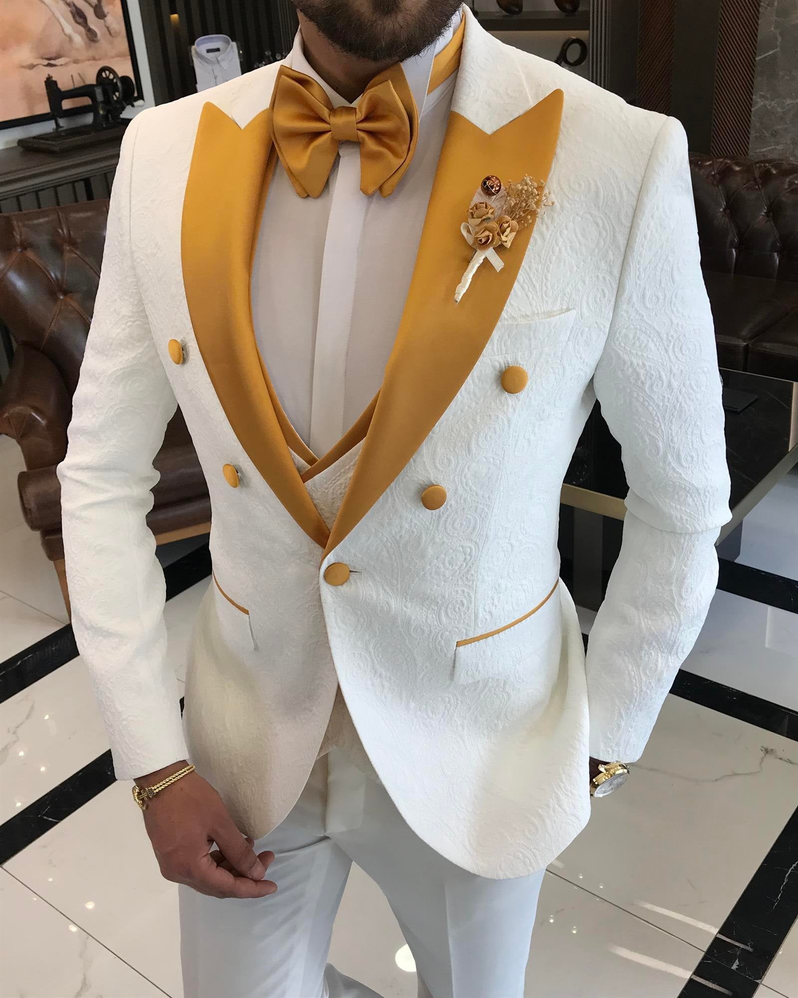 White Slim-Fit Tuxedo 3-Piece