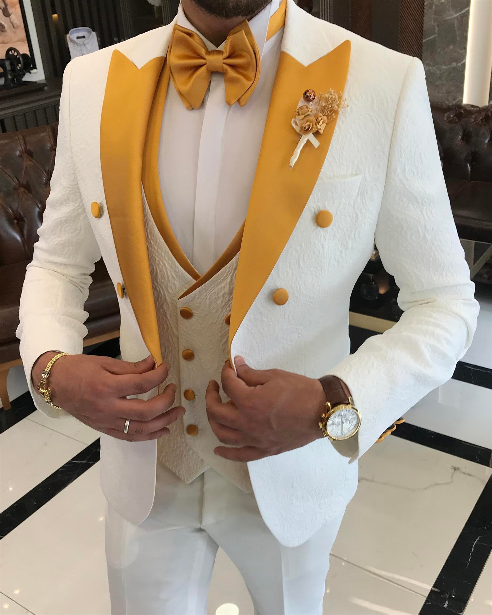 White Slim-Fit Tuxedo 3-Piece