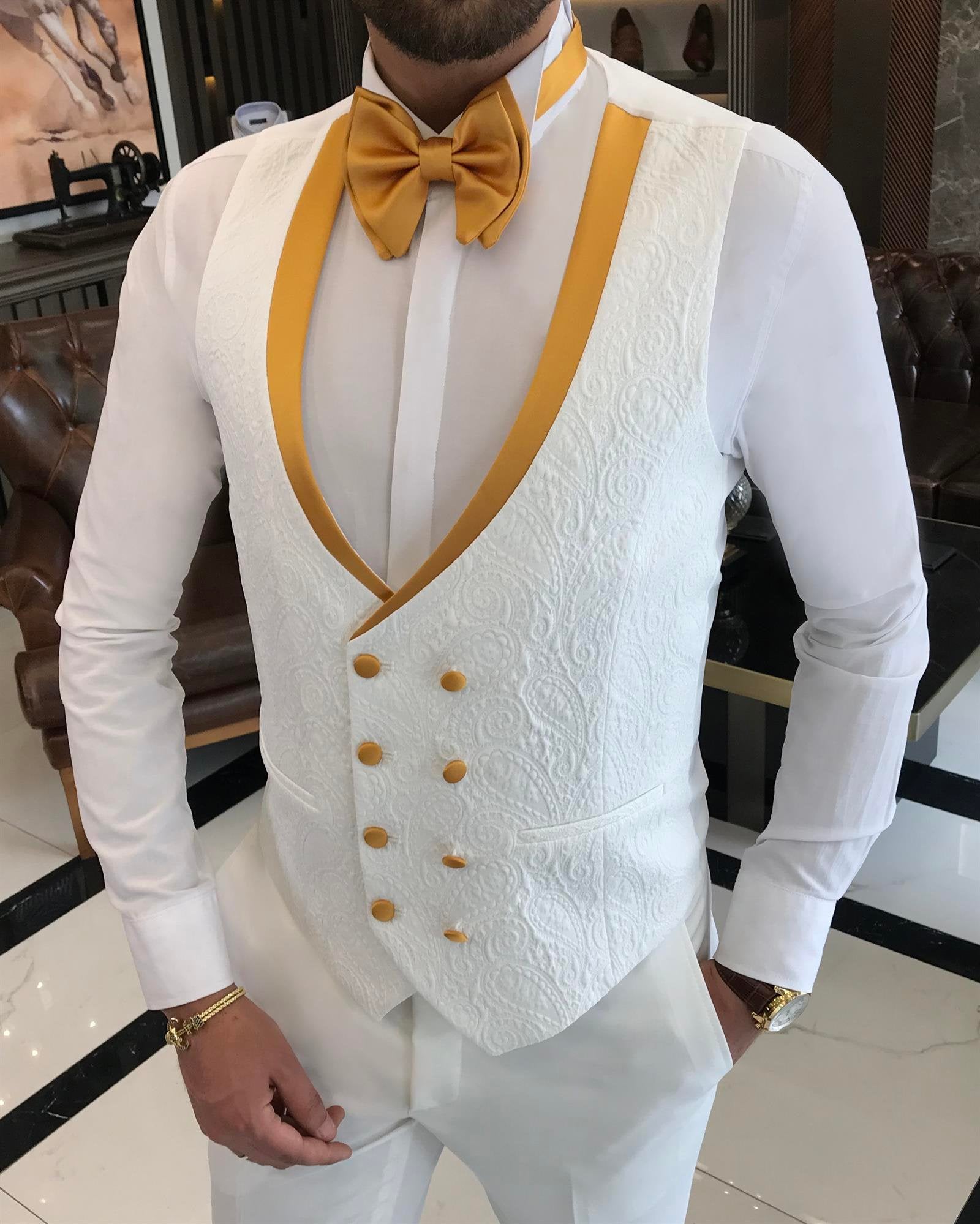 White Slim-Fit Tuxedo 3-Piece