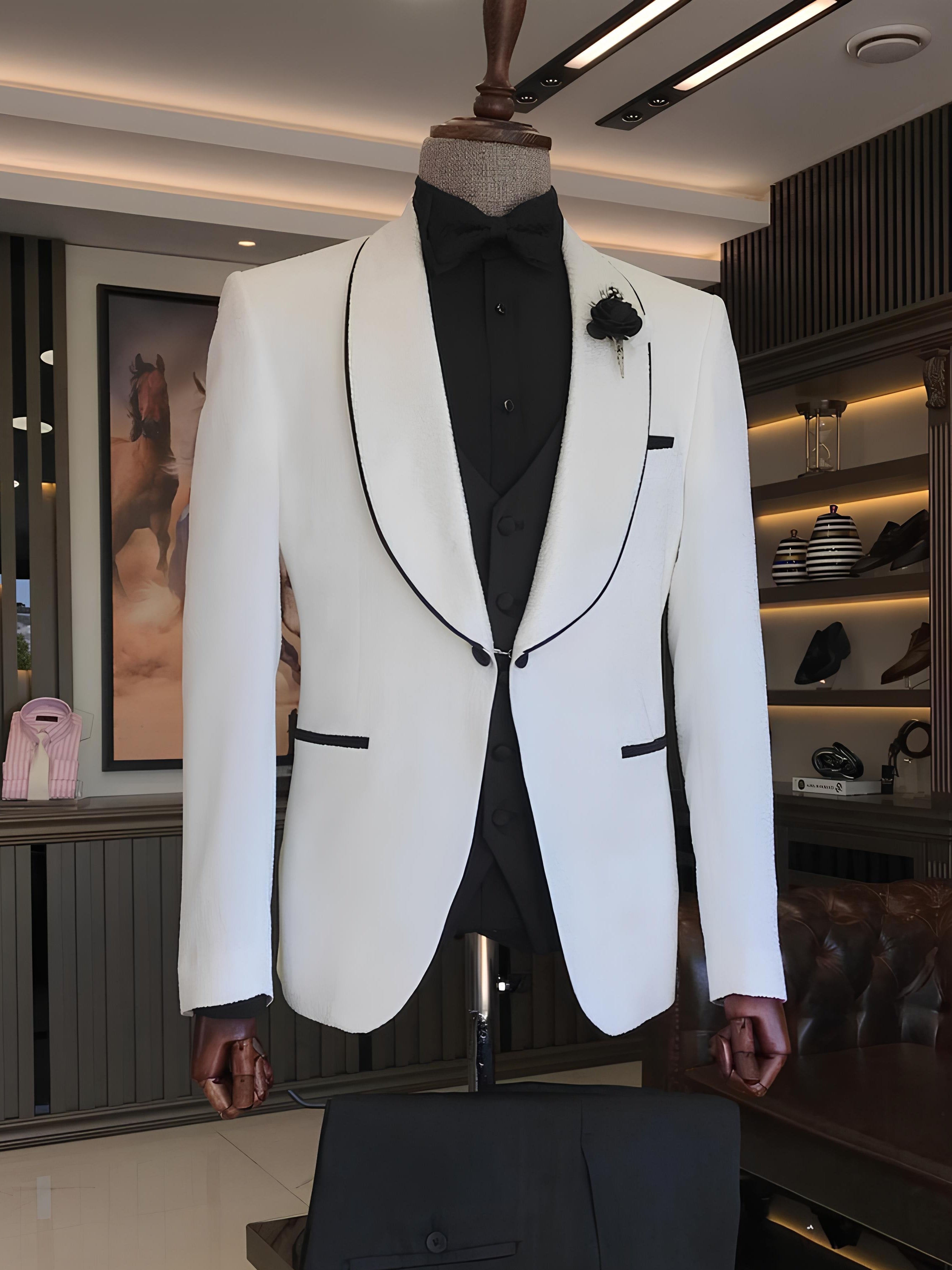 White Slim-Fit Tuxedo 3-Piece